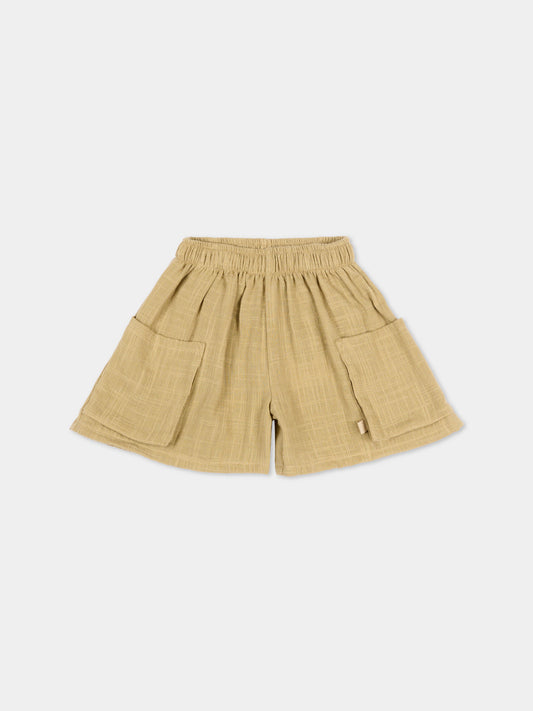 Shorts beige per neonata,Bamboom,1137TE00070 MUSTARD