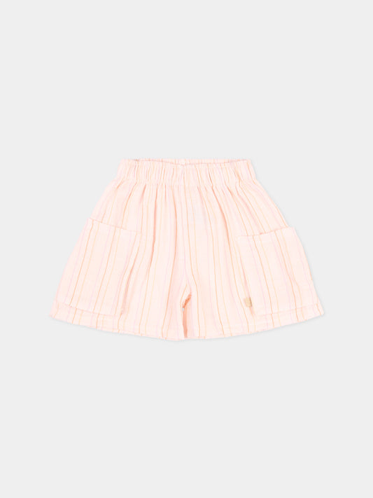 Shorts rosa a righe per neonata,Bamboom,1137TE00070 STRIPE PINK