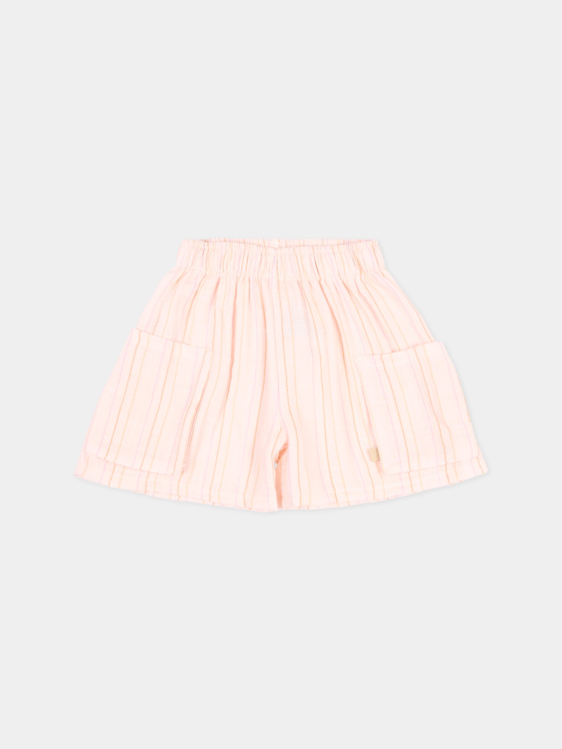 Shorts rosa a righe per neonata,Bamboom,1137TE00070 STRIPE PINK