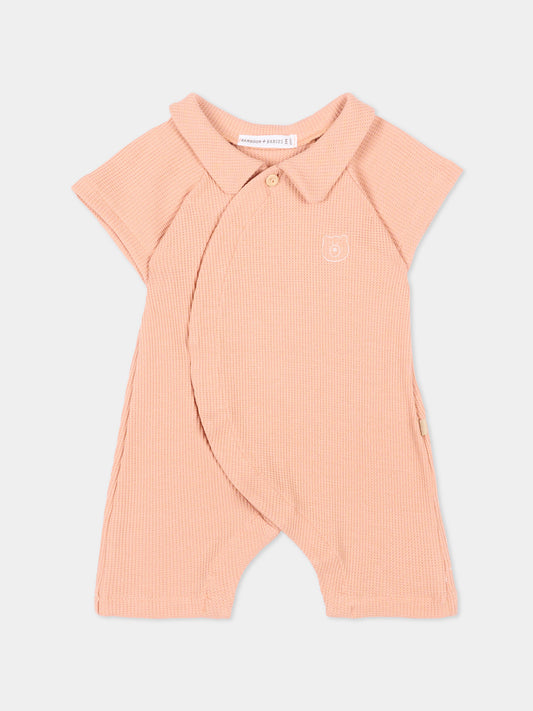 Tutina arancione per neonati con orsetto,Bamboom,1149TE00072 CORAL