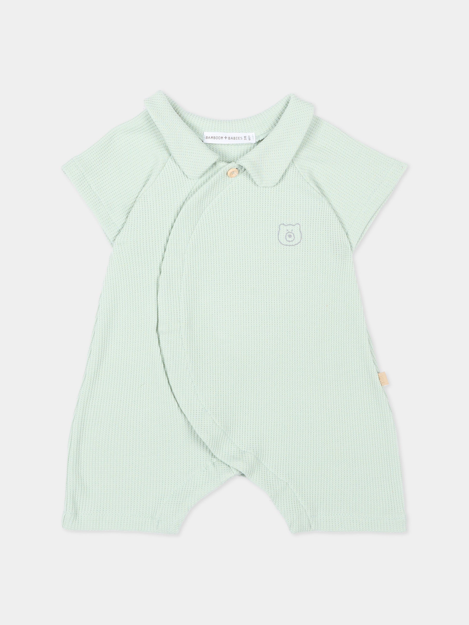 Tutina verde per neonato con orsetto,Bamboom,1149TE00072 OCEAN BLU