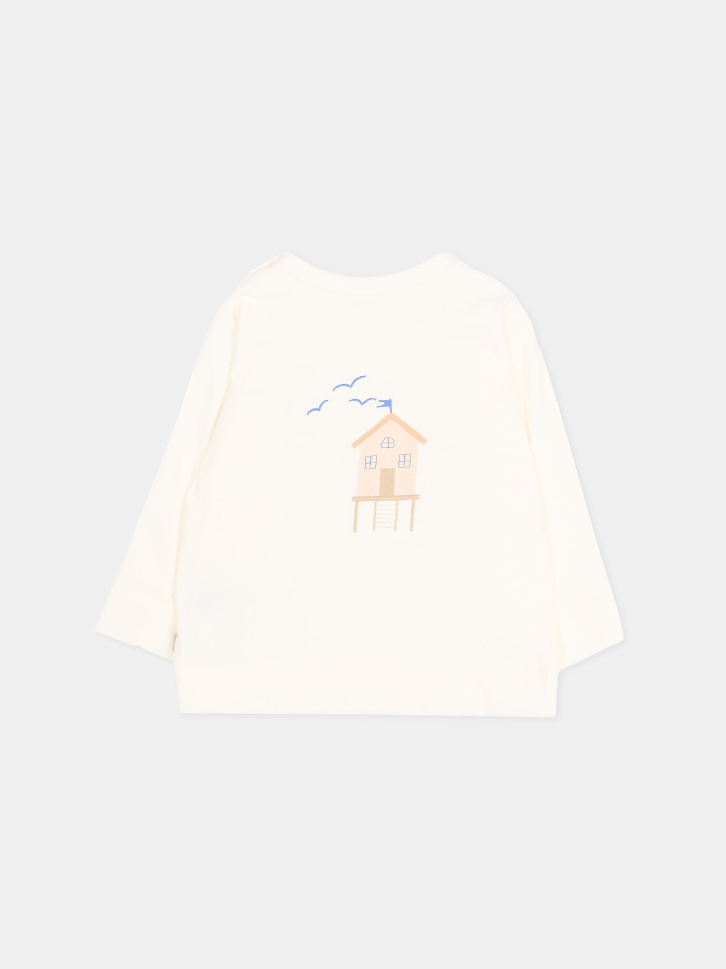 Felpa avorio per neonati con casetta,Bamboom,1164TE00066 OFFWHITE