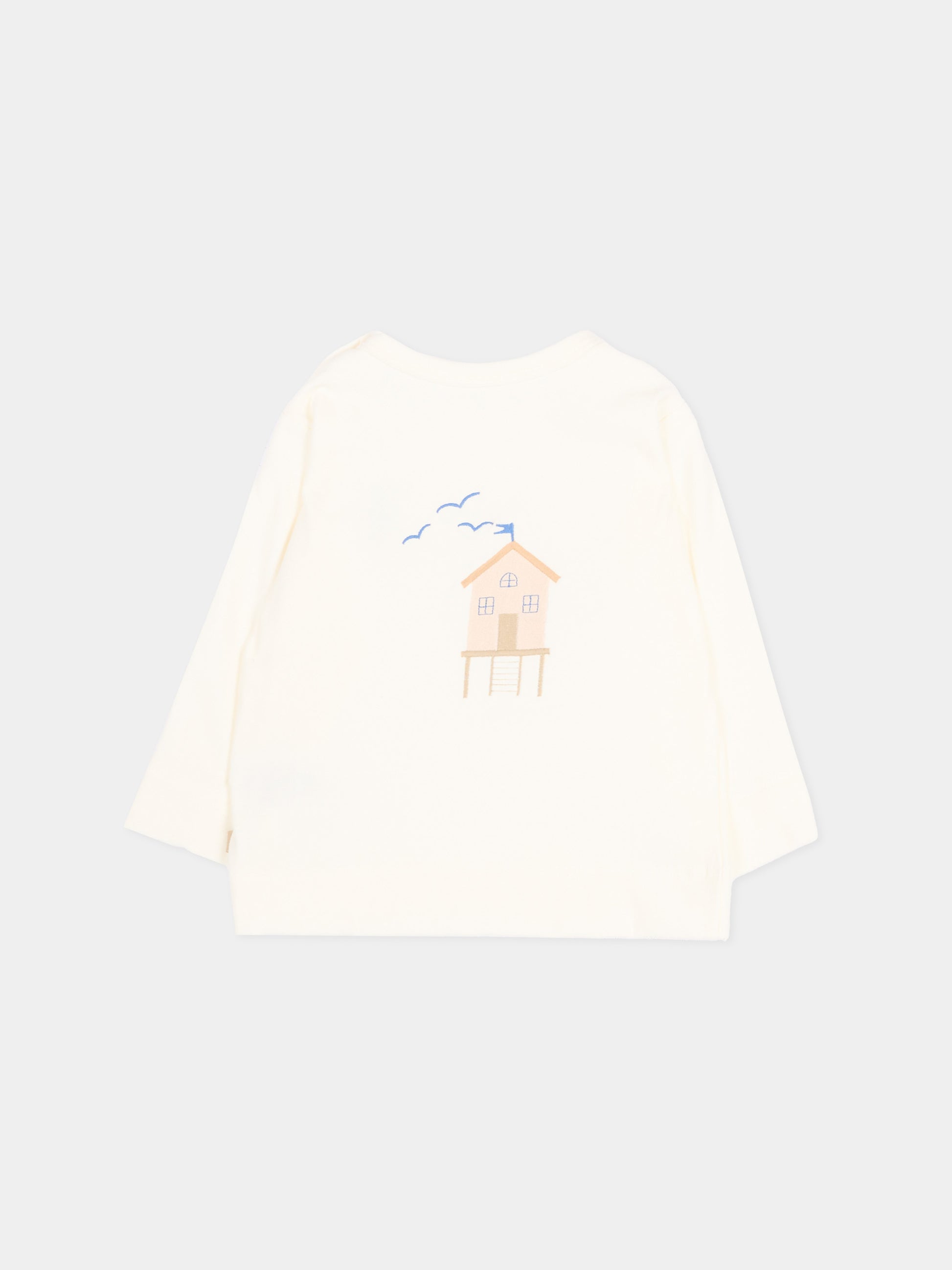 Felpa avorio per neonati con casetta,Bamboom,1164TE00066 OFFWHITE