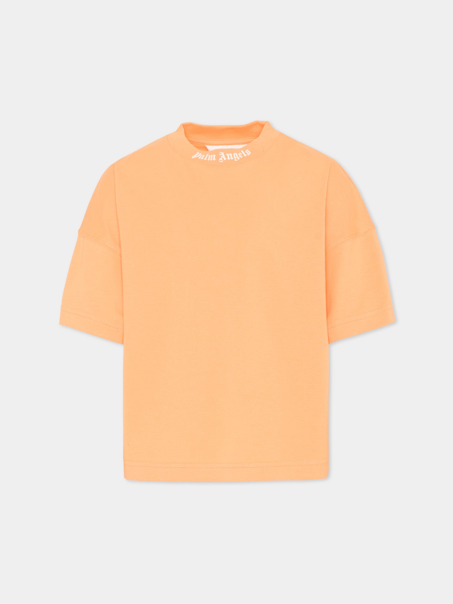 T-Shirt arancione per bambini con logo,Palm Angels,PBAA002S26JER001 030