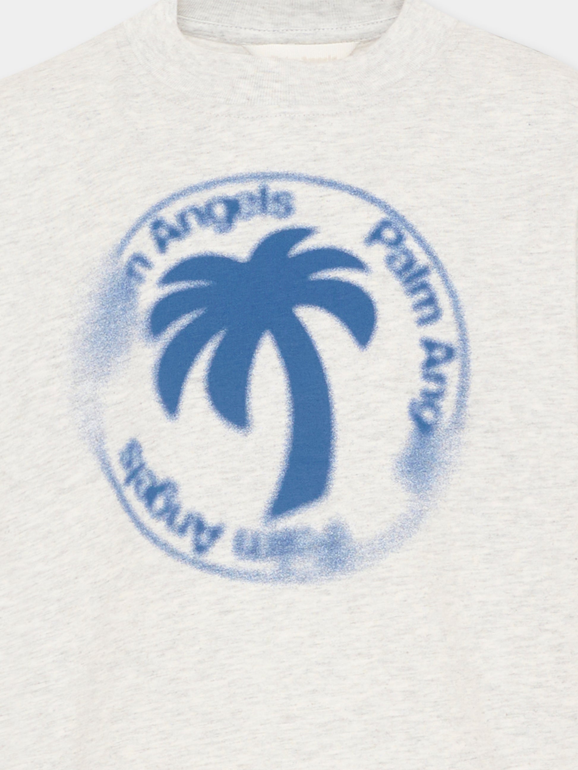 T-Shirt grigia per bambino con palma,Palm Angels,PBAA003S26JER003 101
