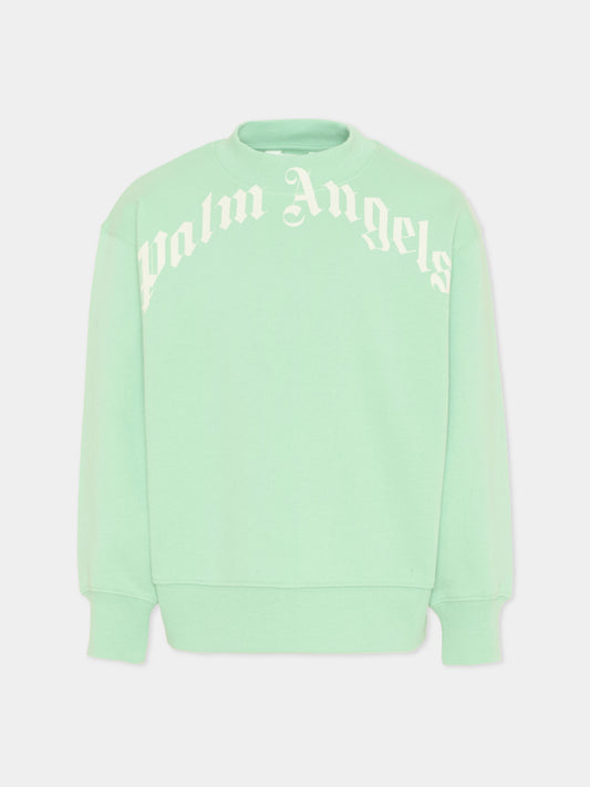 Felpa verde Palm Angels per bambini,Palm Angels,PBBA012S26FLE001 080