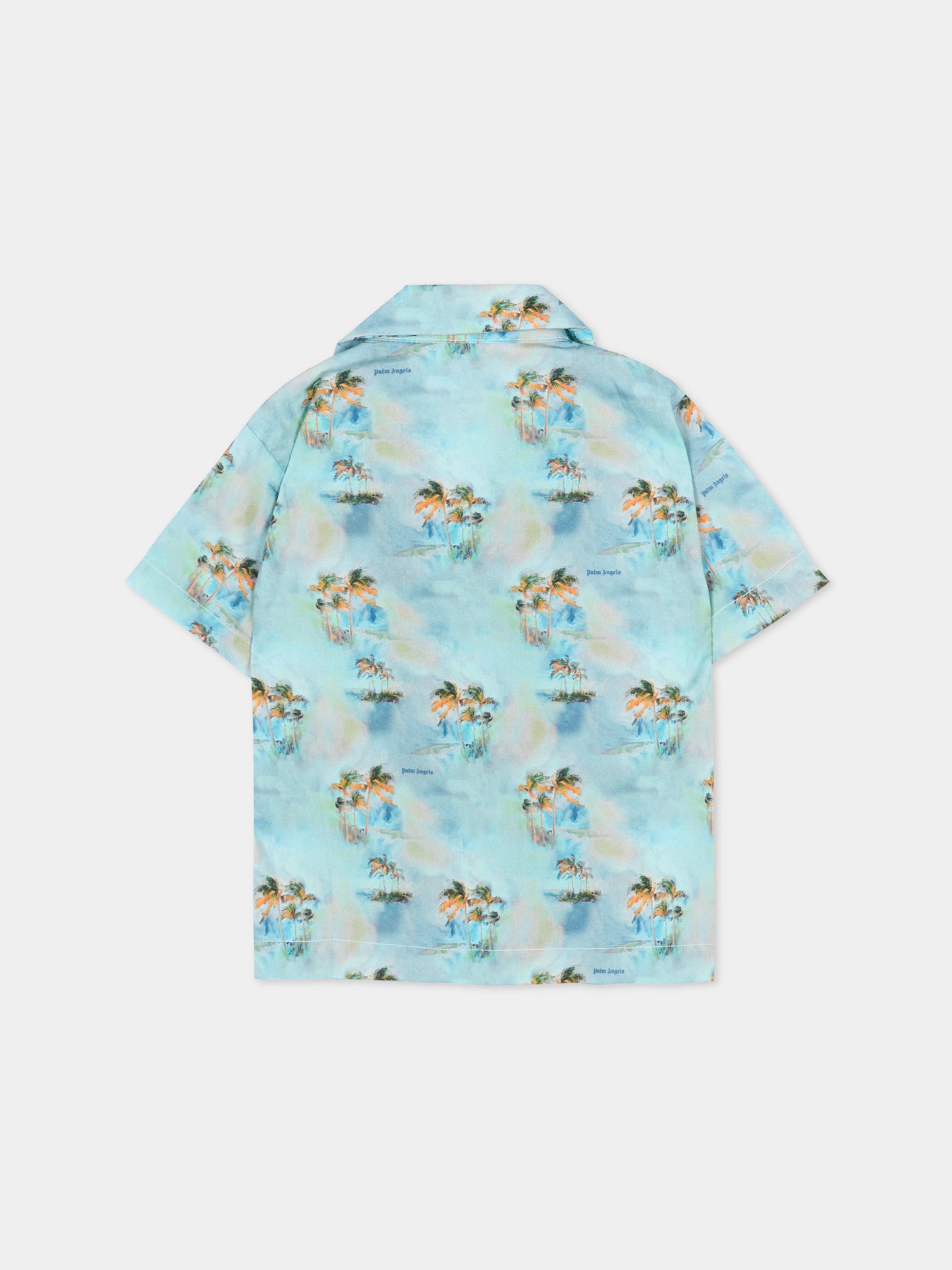 Camicia azzurra per neonato con palme,Palm Angels,PBDX001S26FAB001 960