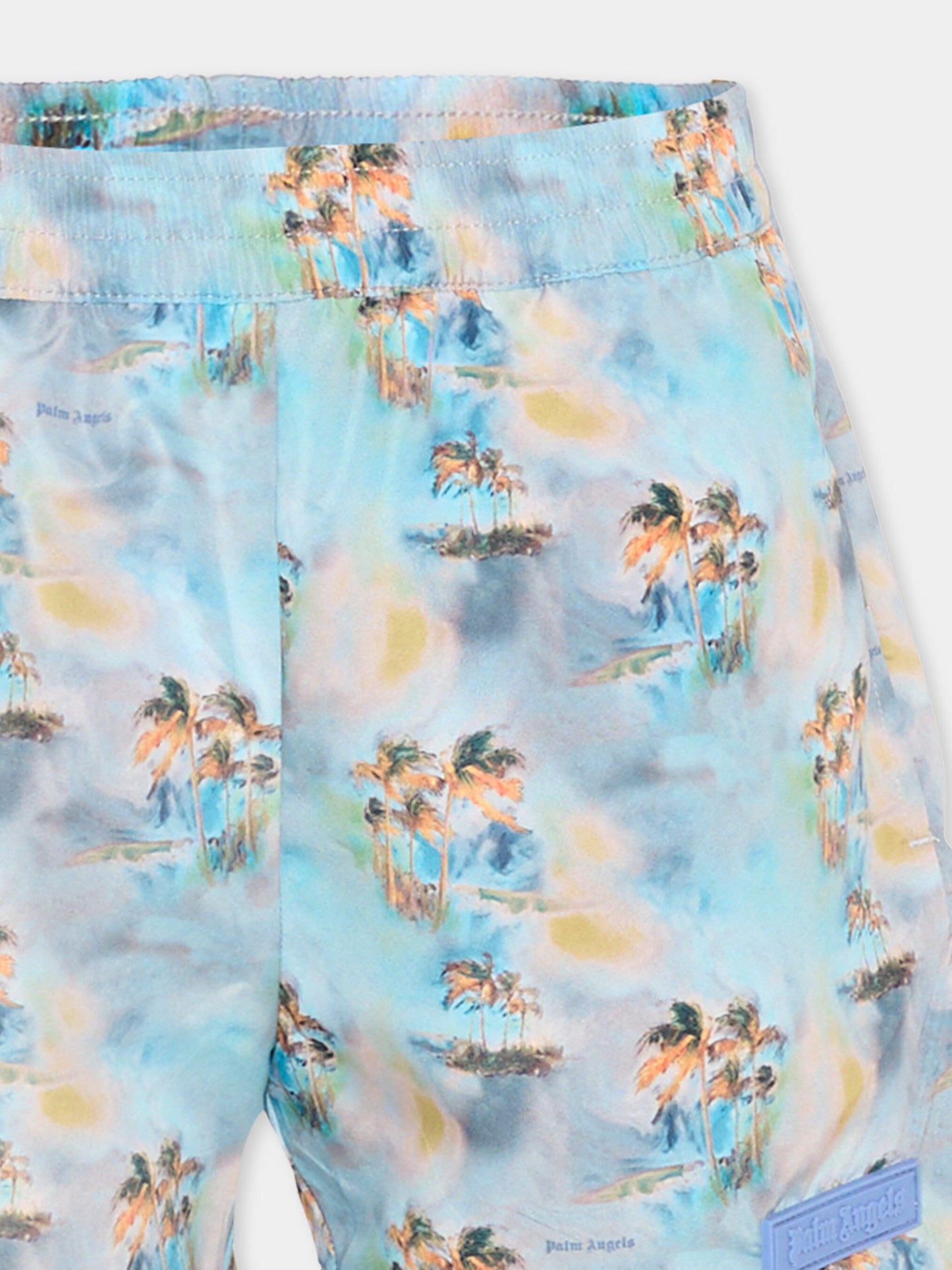 Boxer mare azzurro per bambino palme,Palm Angels,PBFD001S26FAB001 960