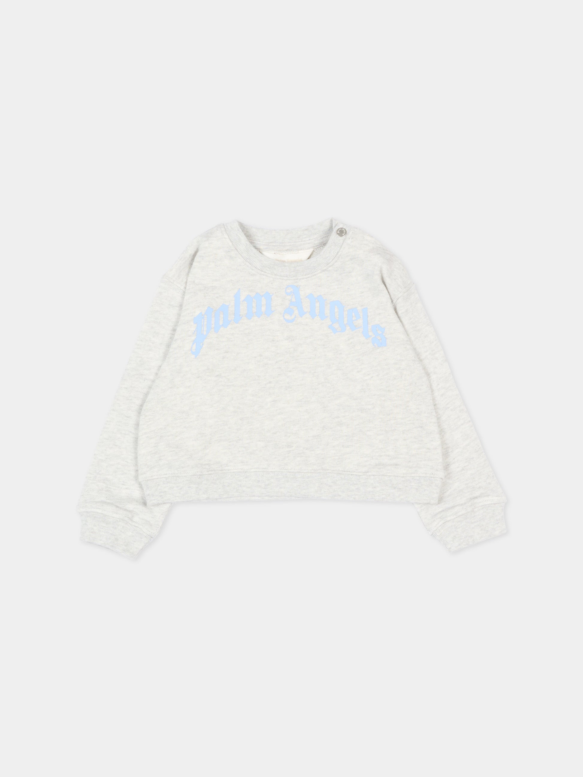 Felpa grigia per neonati con logo,Palm Angels,PBXC001S26FLE002 101