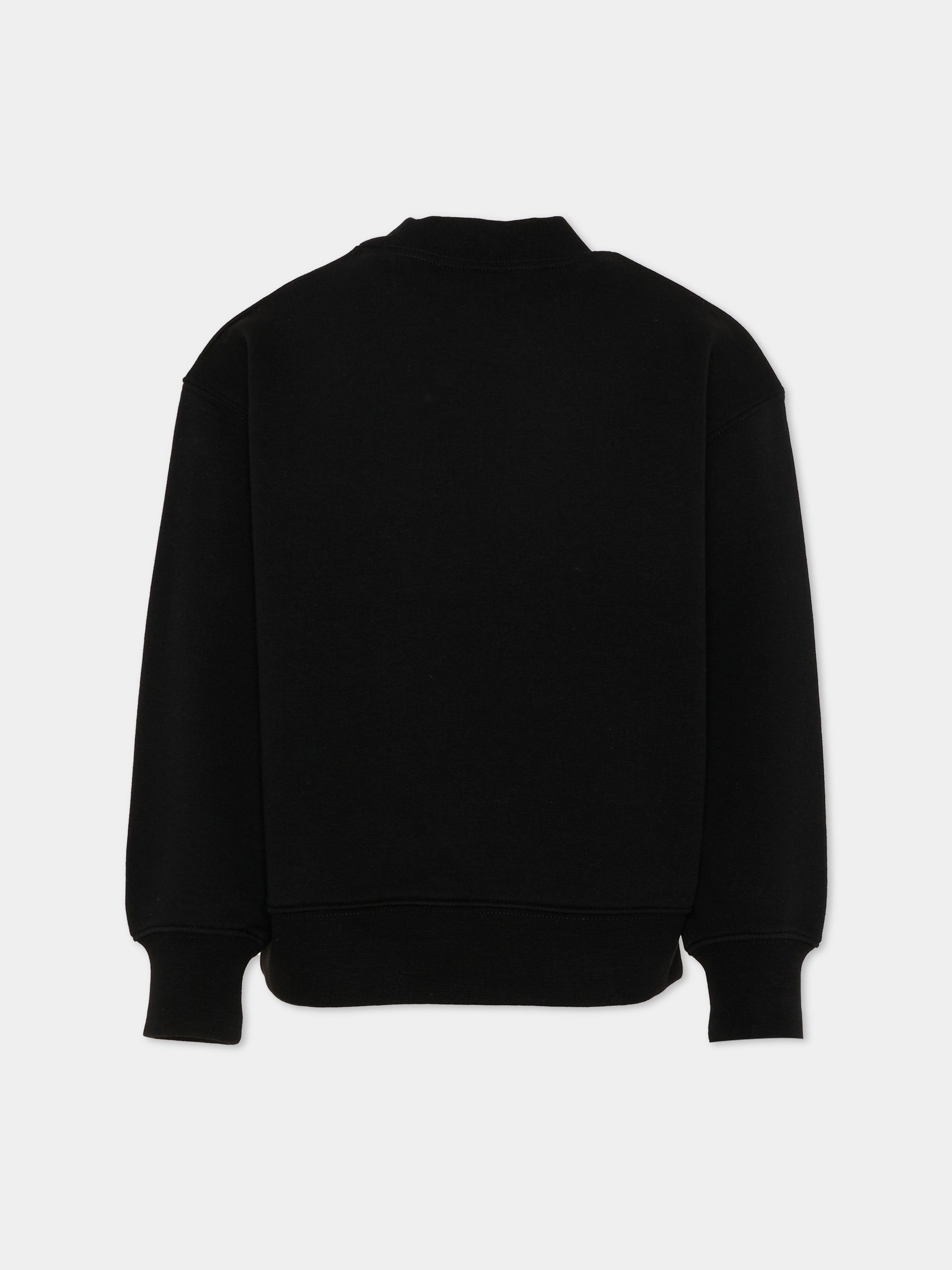 Felpa nera per bambina con orsetto,Palm Angels,PGBA013S26FLE005 110