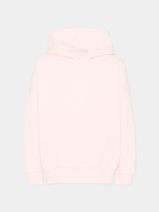 Felpa rosa per bambina con logo,Palm Angels,PGBB014S26FLE001 042