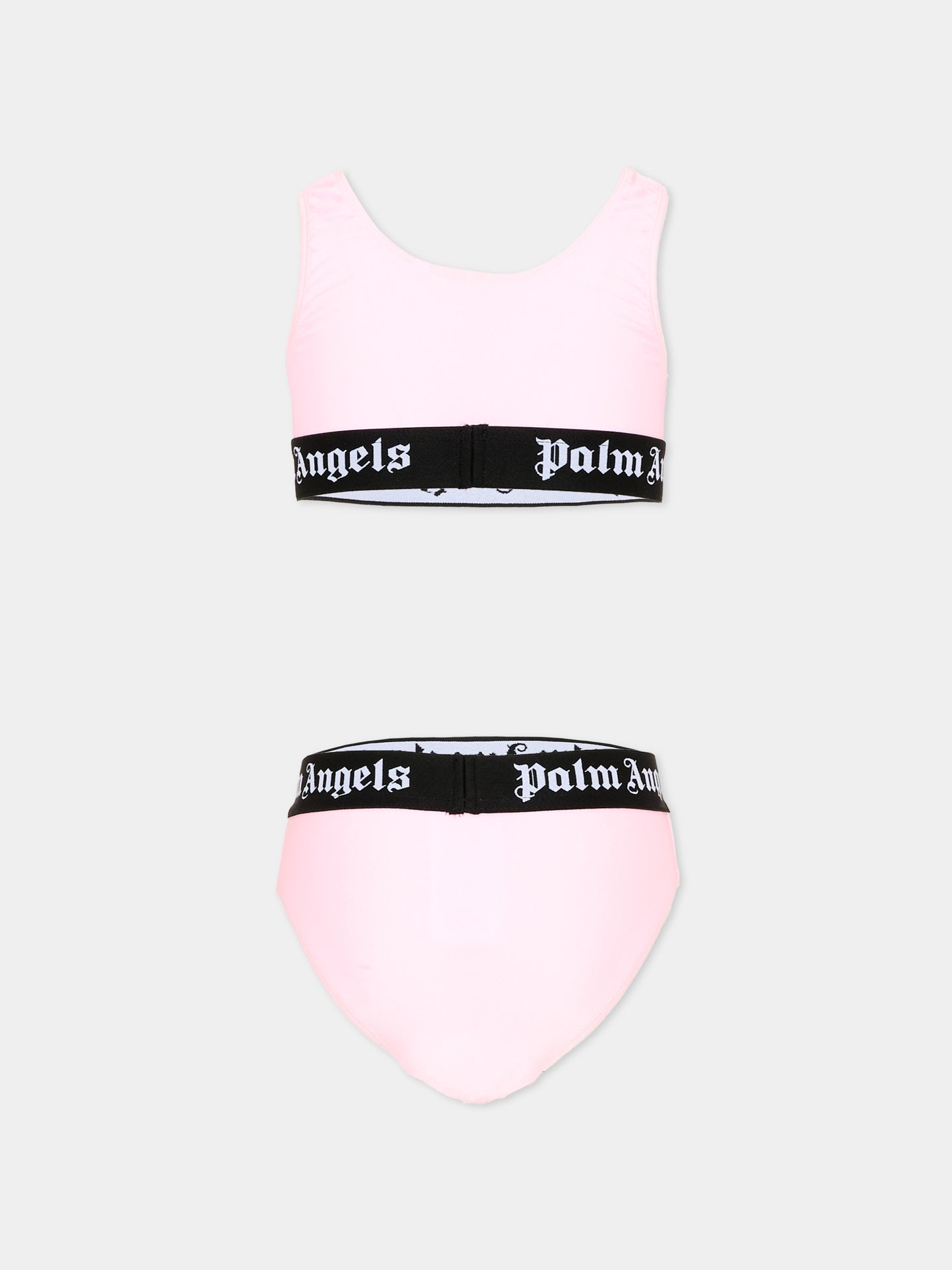 Bikini rosa per bambina con logo,Palm Angels,PGFE002S26JER001 042