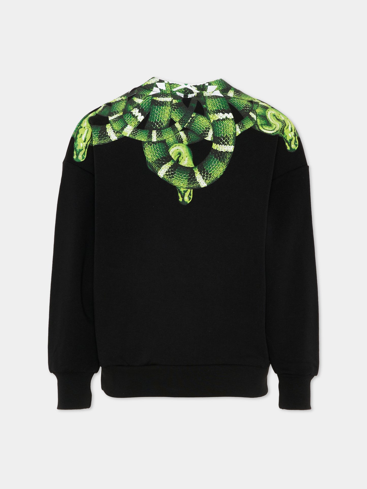 Felpa nera per bambino con serpente,County Of Milan Kids,S6CMJBSW012 110