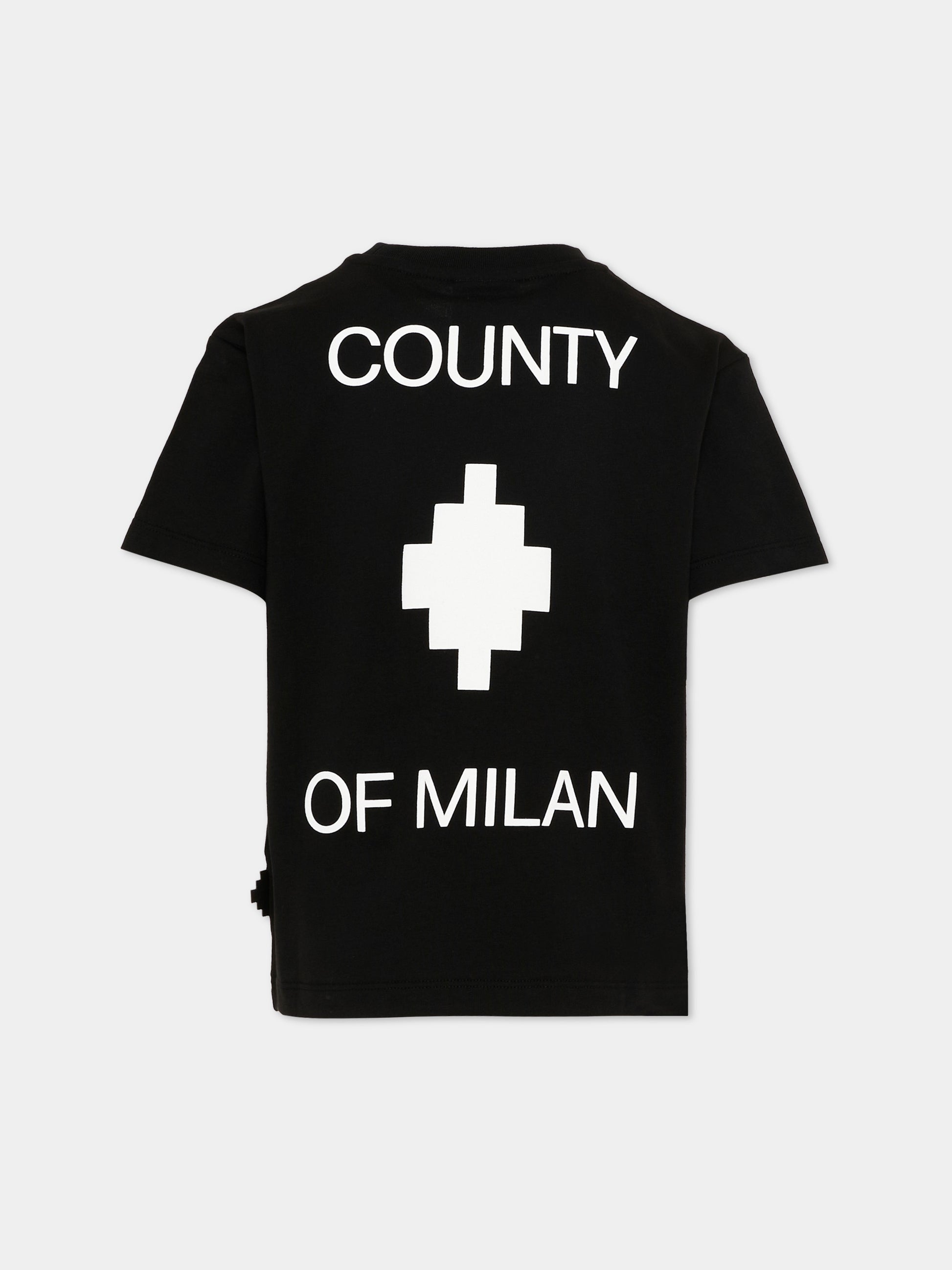 T-Shirt nera per bambino con logo,County Of Milan Kids,S6CMJBTH008 110