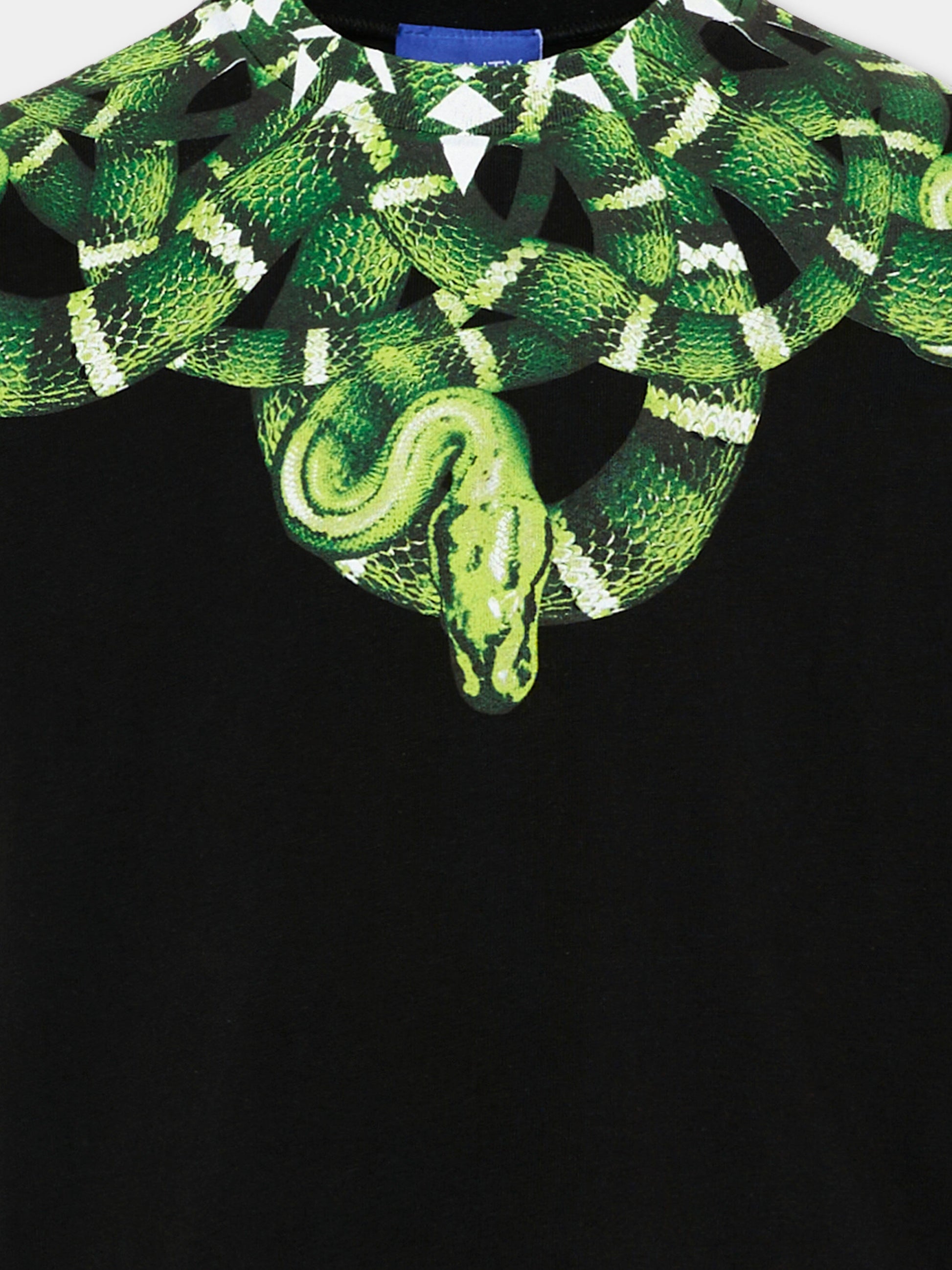 T-Shirt nera per bambino con serpente,County Of Milan Kids,S6CMJBTH009 110