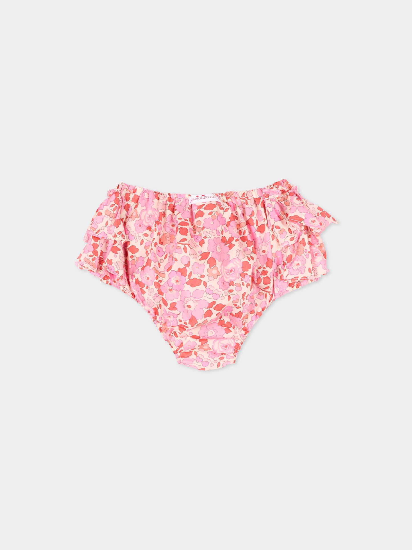 Slip bikini rosa per neonata floreale,Pesciolino Rosso,N04 S 166