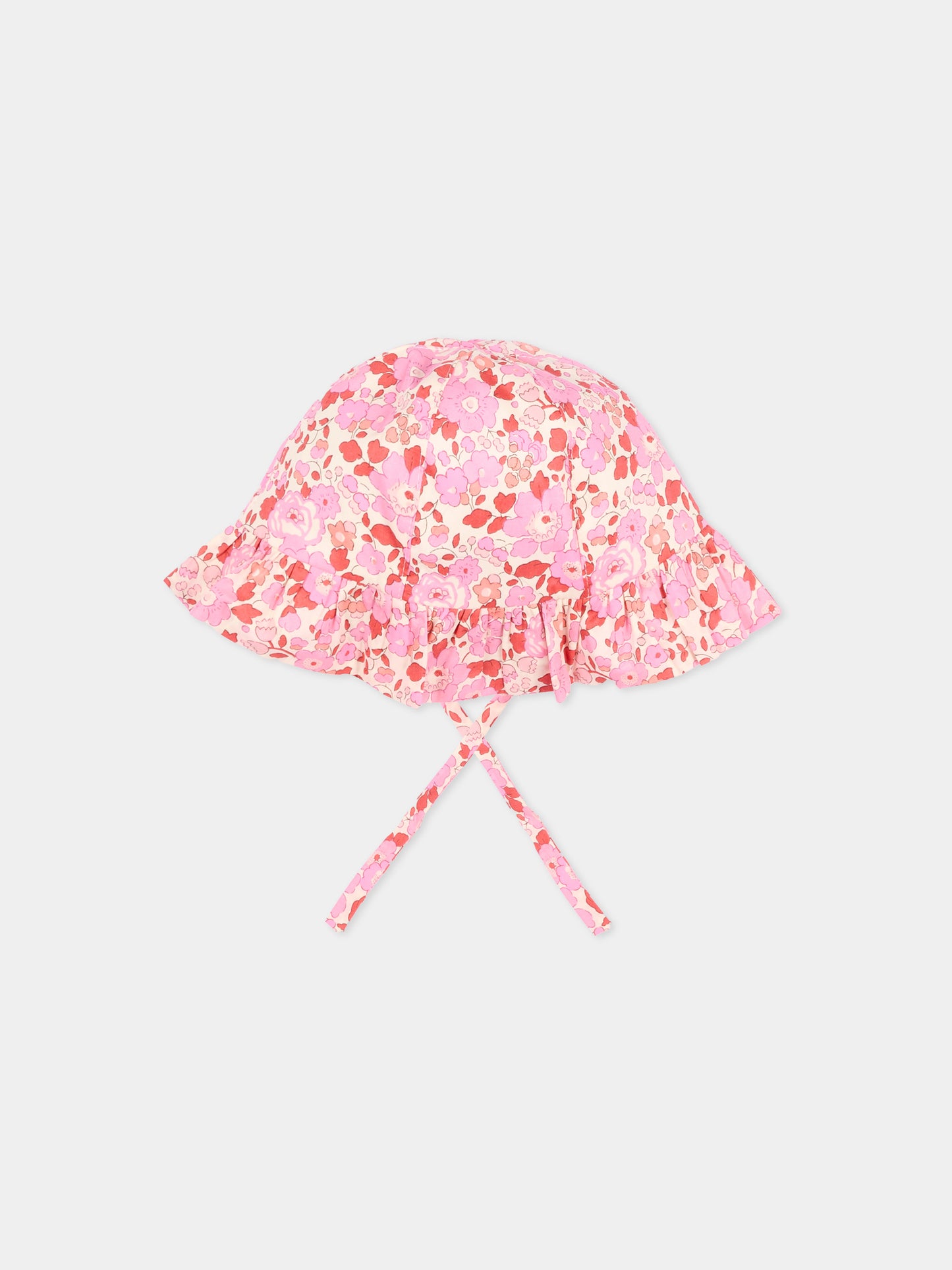 Cloche rosa per neonata a fiori,Pesciolino Rosso,CP S 166