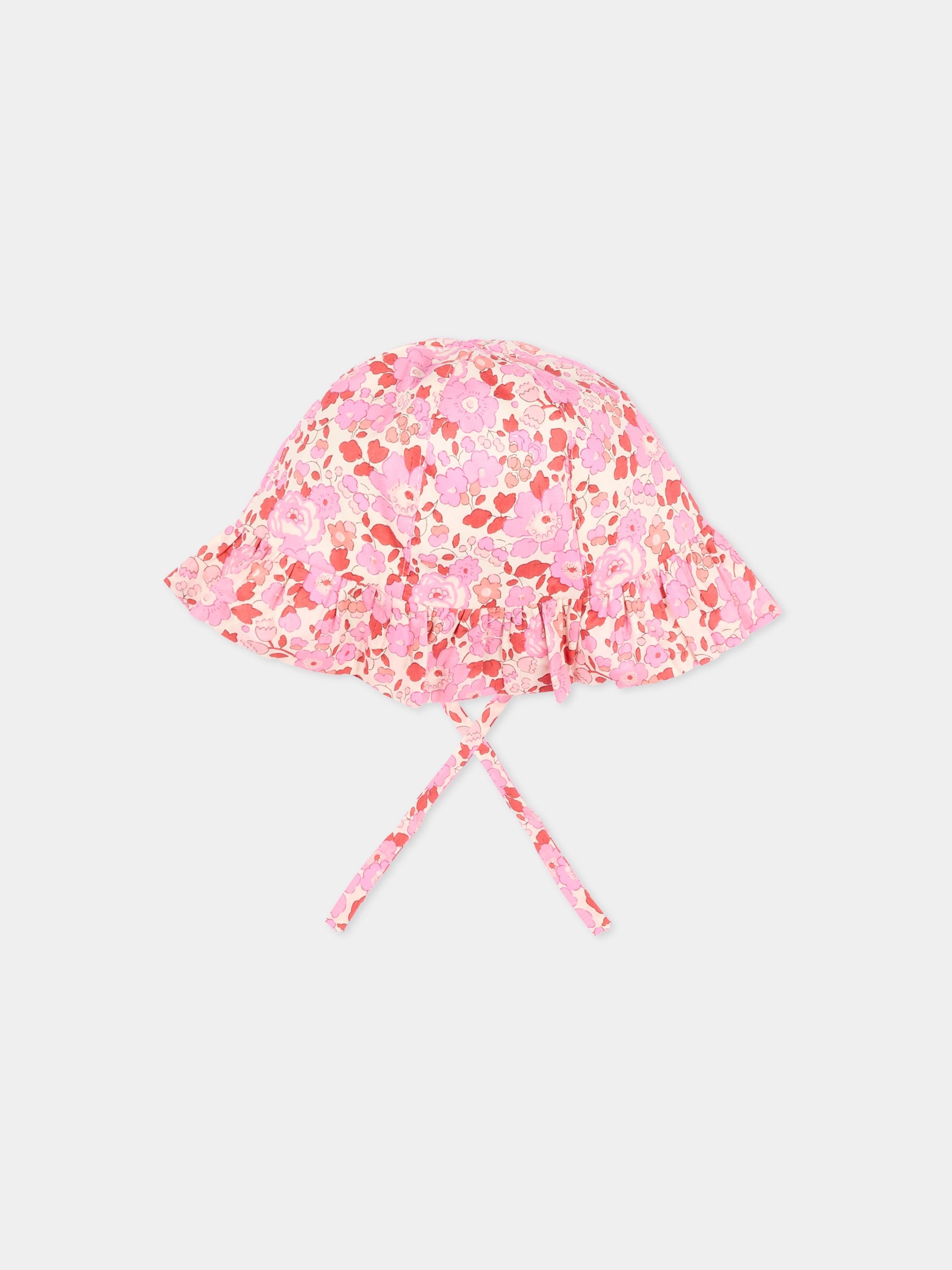 Cloche rosa per neonata a fiori,Pesciolino Rosso,CP S 166