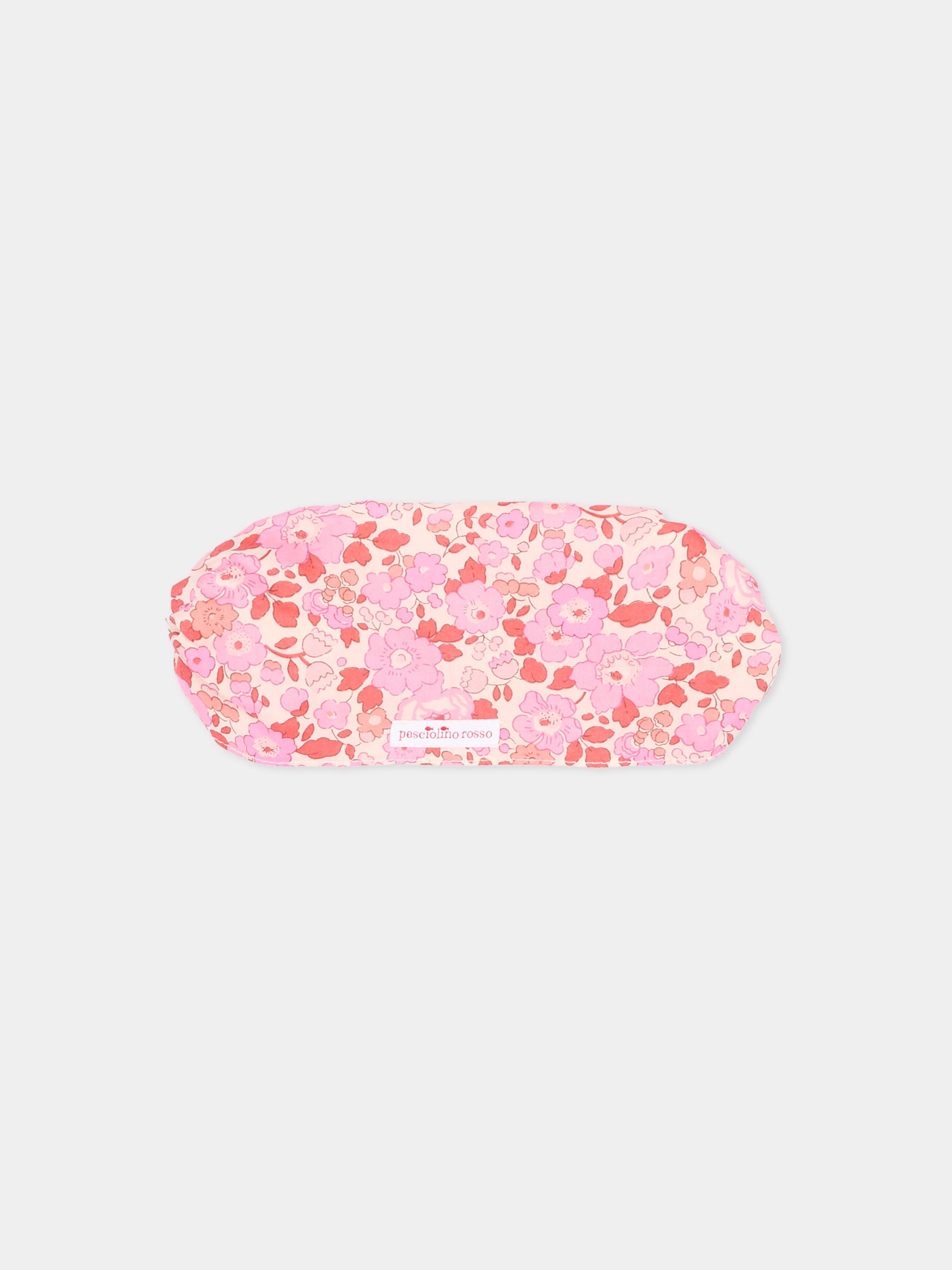 Bandana rosa per bambina floreale,Pesciolino Rosso,BND S 166