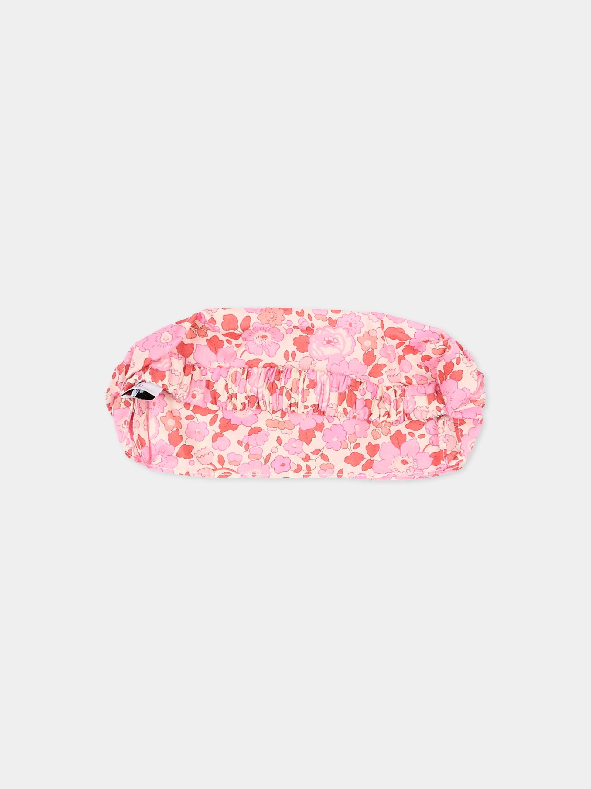 Bandana rosa per bambina floreale,Pesciolino Rosso,BND S 166