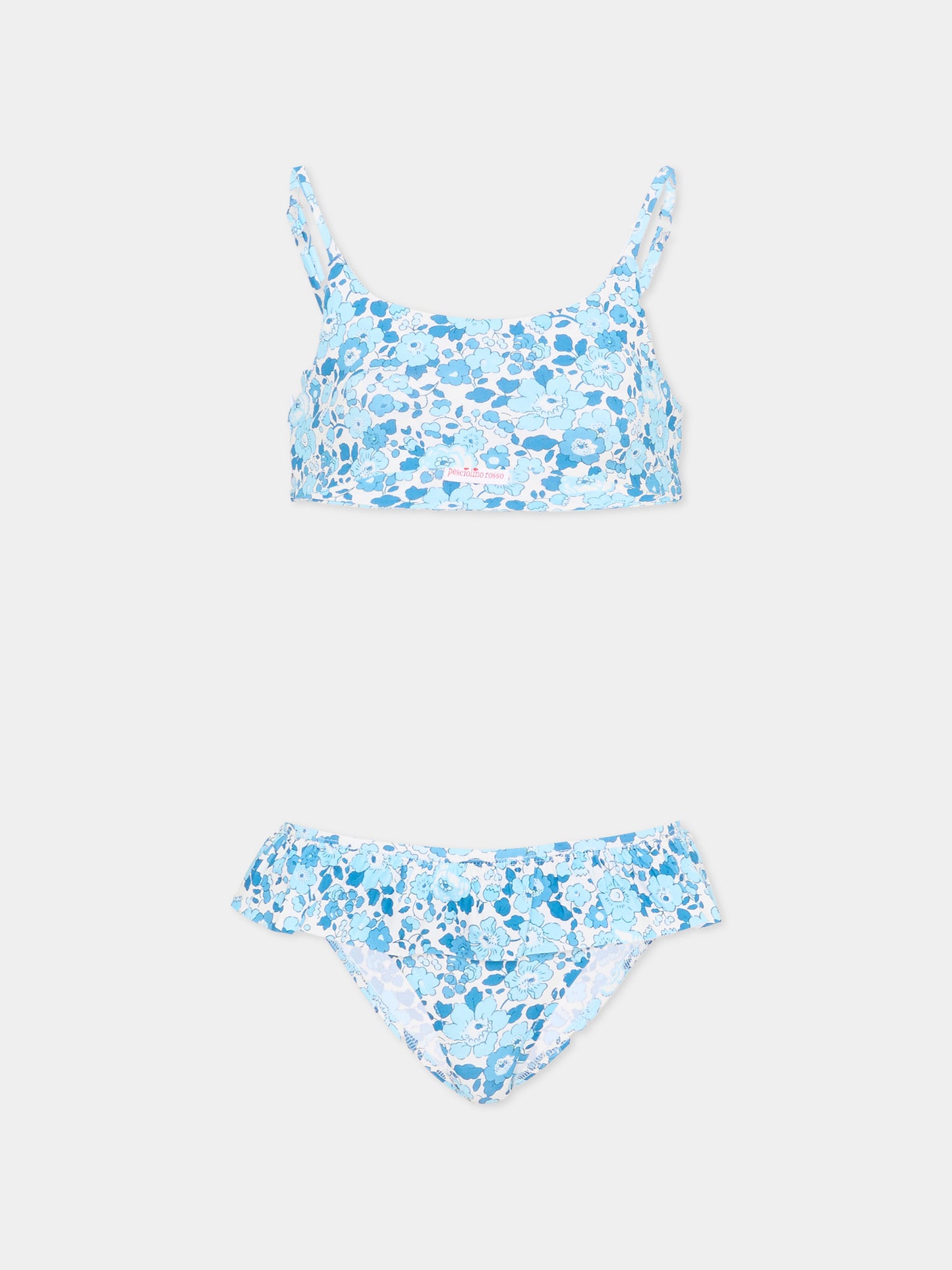Bikini celeste in liberty per bambina,Pesciolino Rosso,BKK 7 S 177