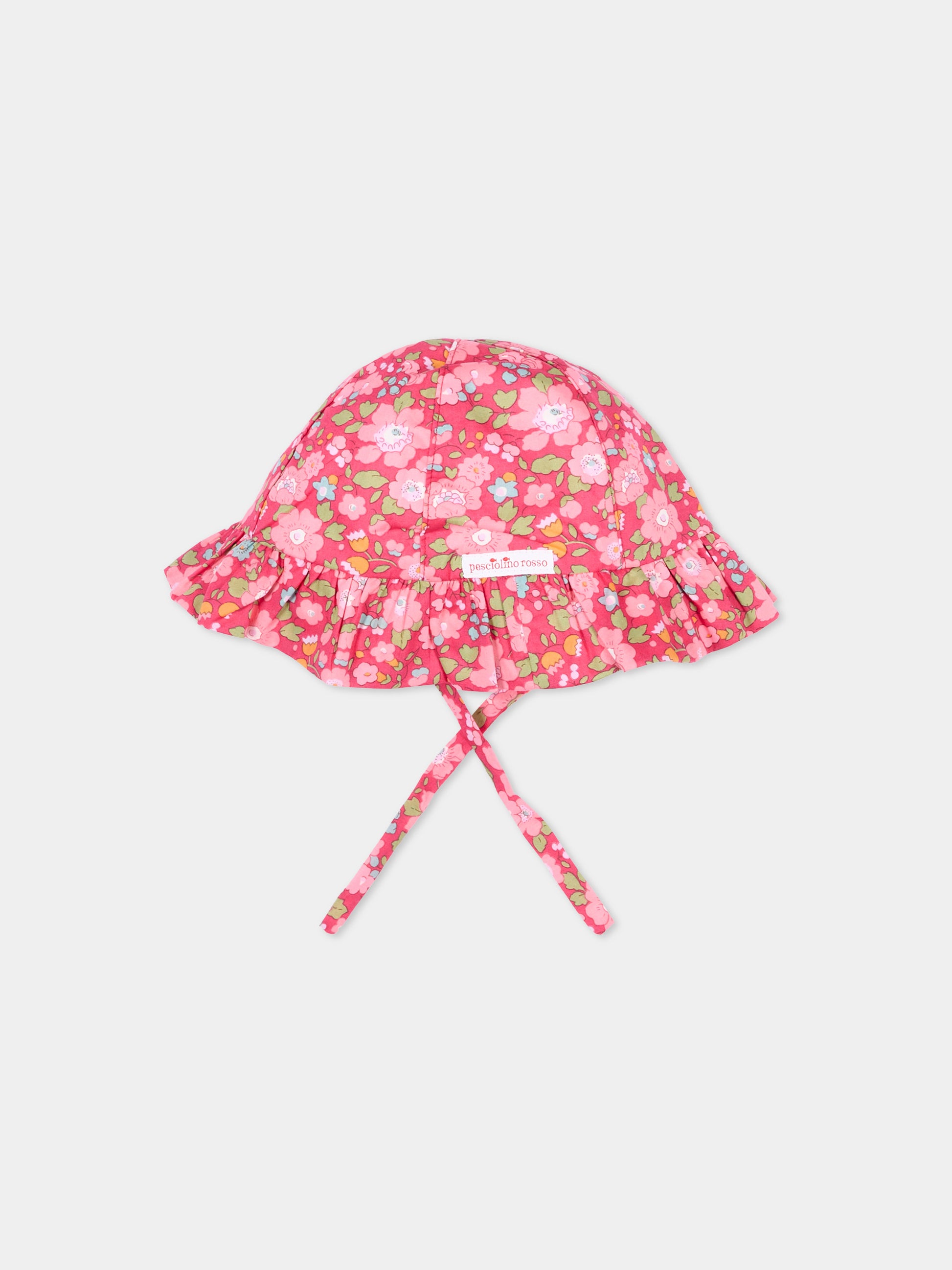 Cloche rossa floreale per neonata,Pesciolino Rosso,CP S 182