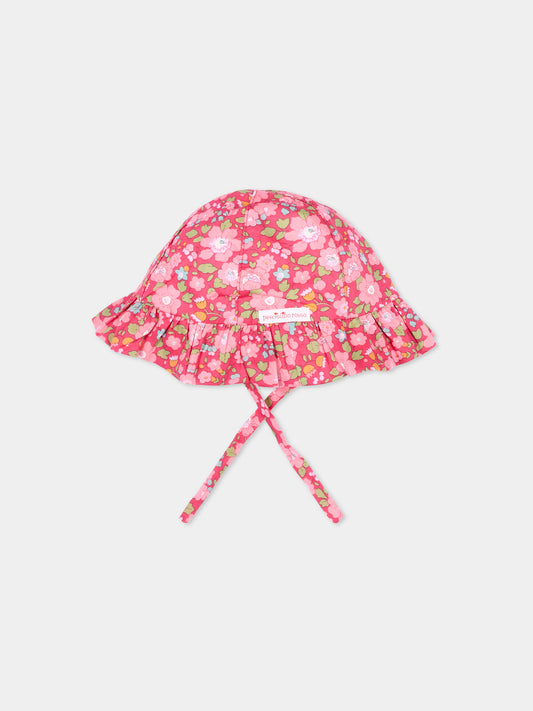 Cloche rossa floreale per neonata,Pesciolino Rosso,CP S 182