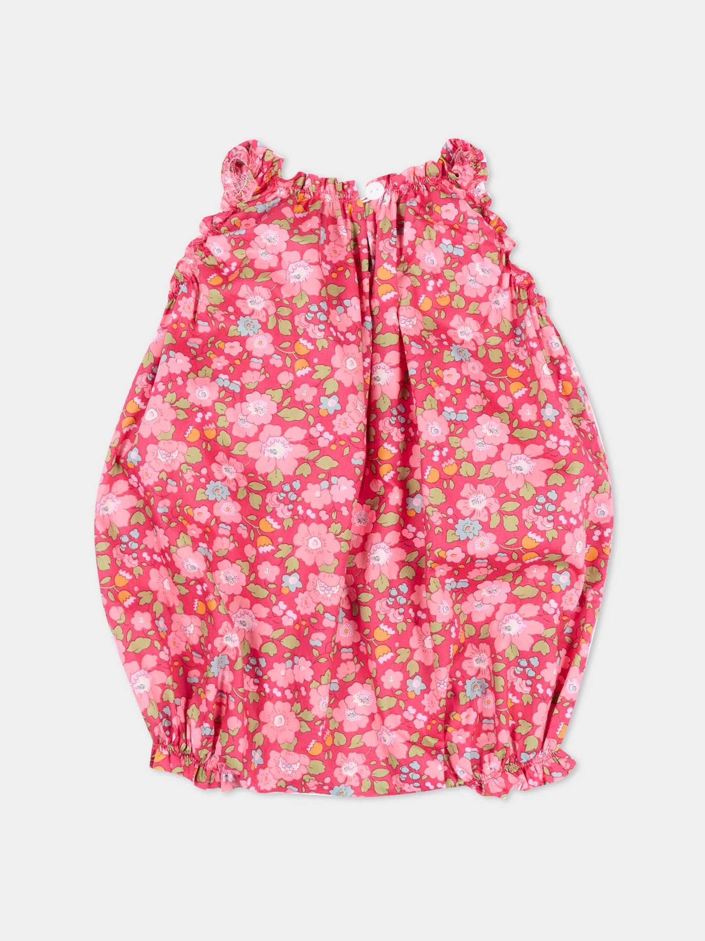 Pagliaccetto fucsia per neonata floreale,Pesciolino Rosso,PG S 182