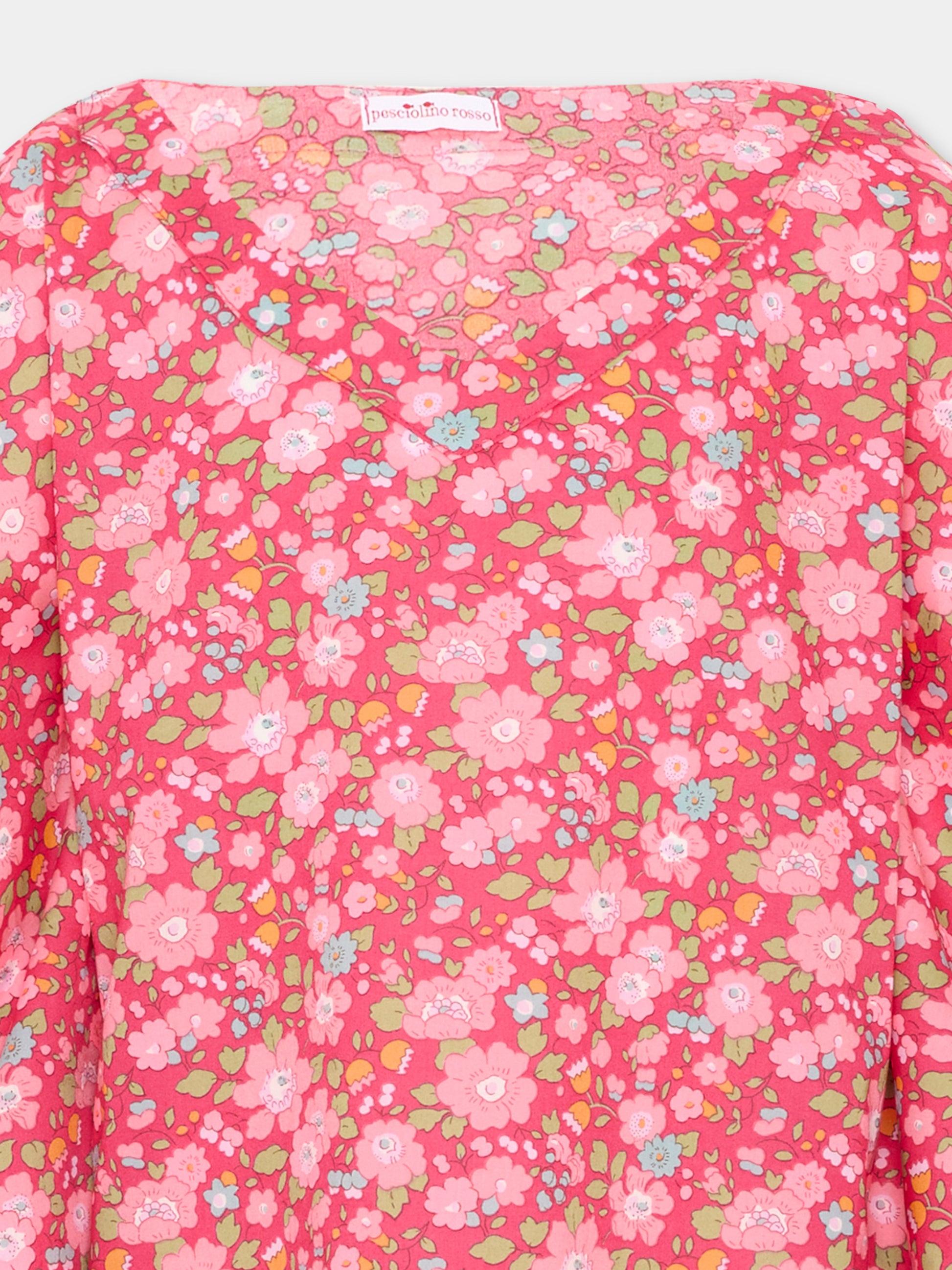 Copricostume rosa floreale per bambina,Pesciolino Rosso,CAF 06PONPON S 182