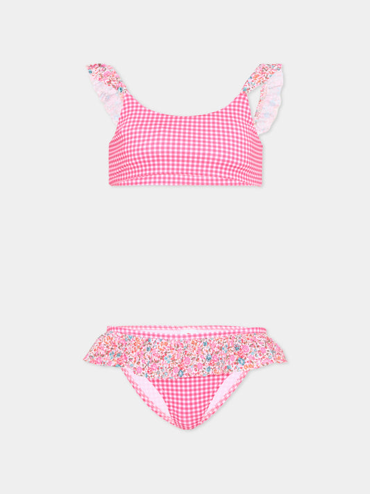 Slip e bikini fucsia per bambina vichy,Pesciolino Rosso,BKK 10 PATCH S 185