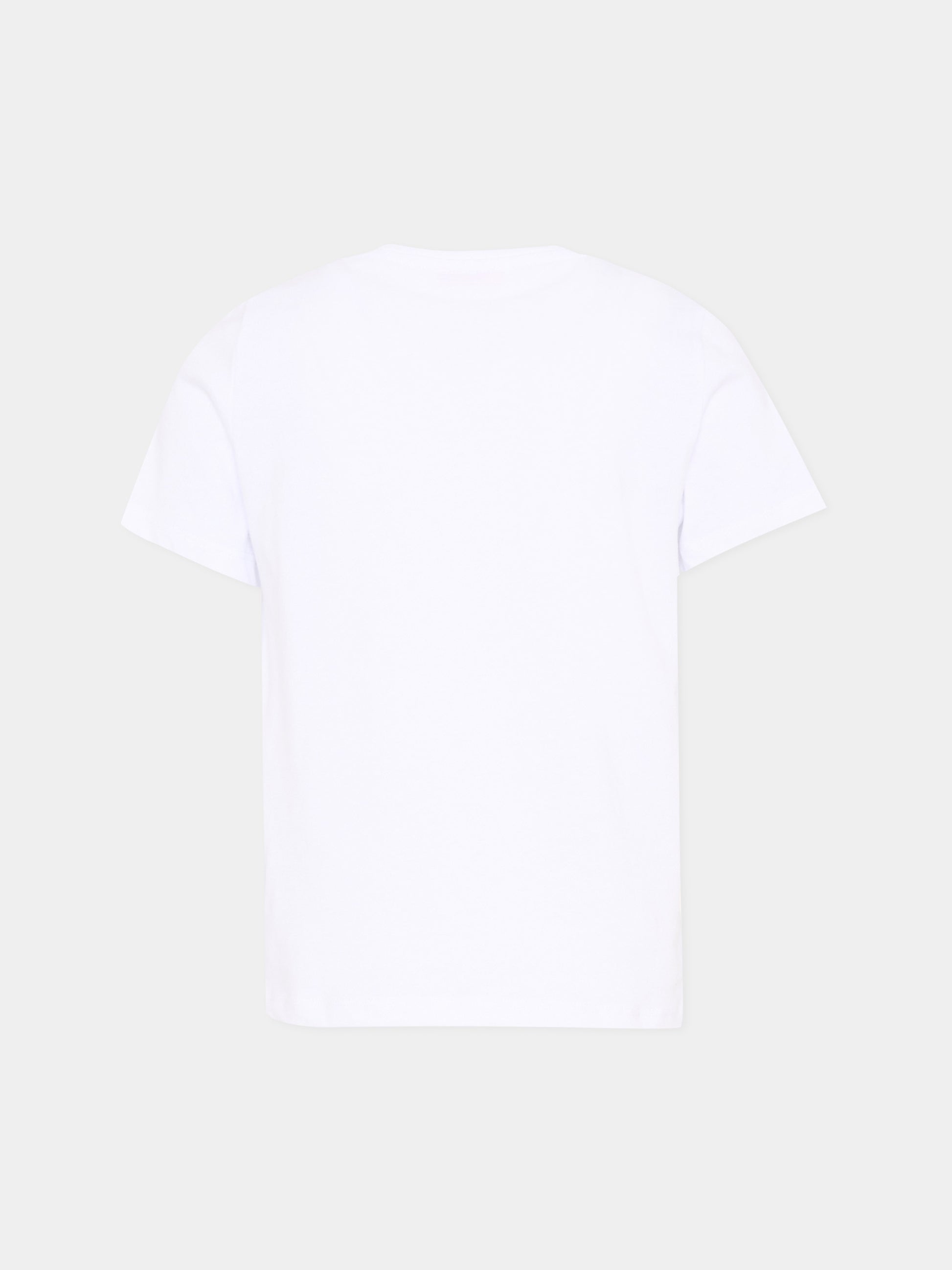 T-shirt bianca per bambino con tasca multicolor,Pesciolino Rosso,TSM S 194