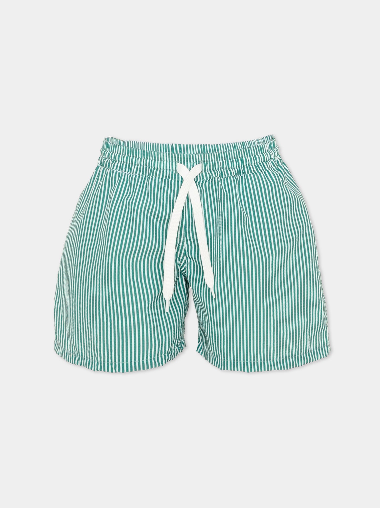 Boxer mare verde per bambino a righe,Pesciolino Rosso,M8 RIGA VERDE