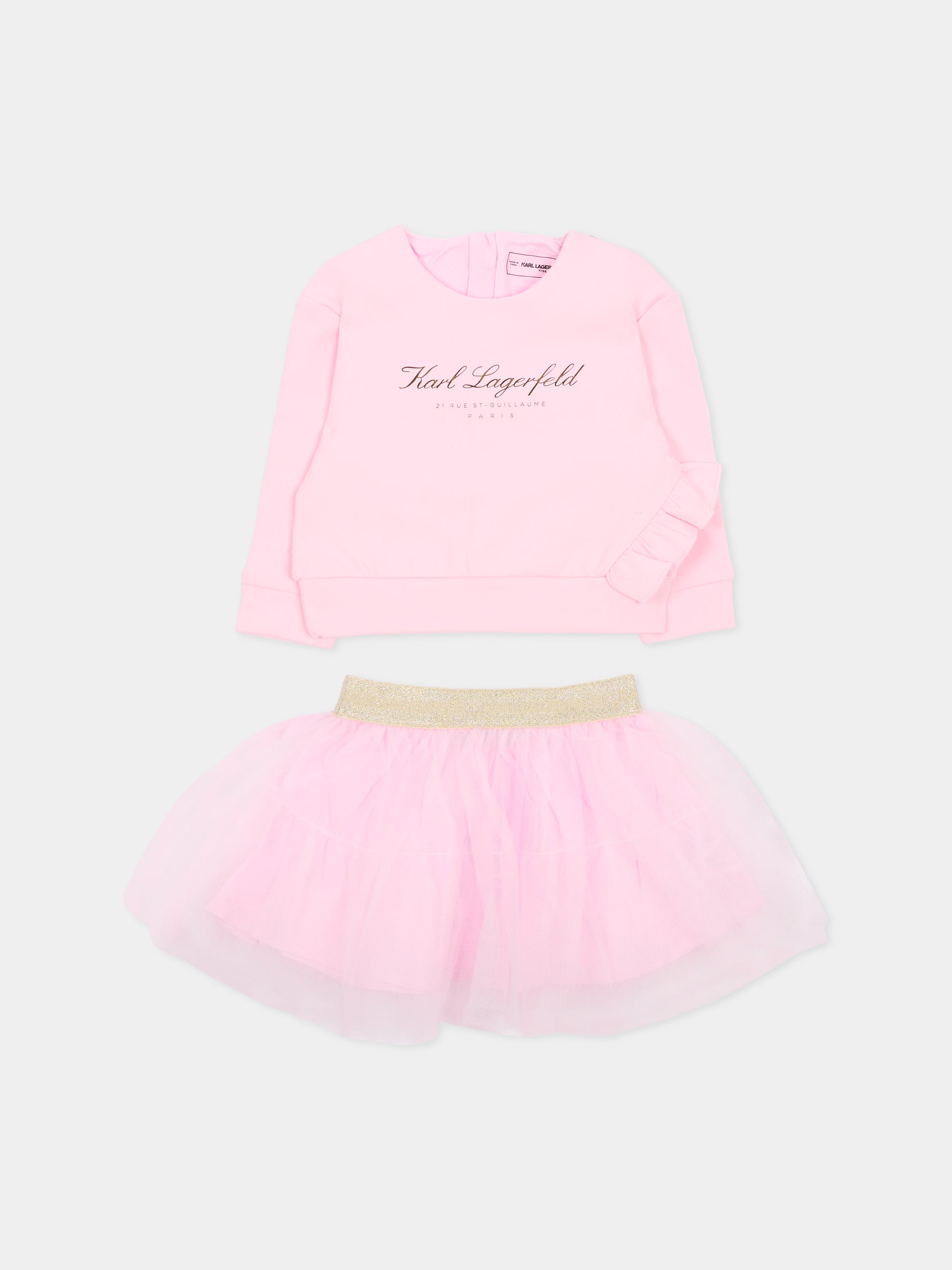 Completo rosa per neonata con logo,Karl Lagerfeld Kids,Z31048 475