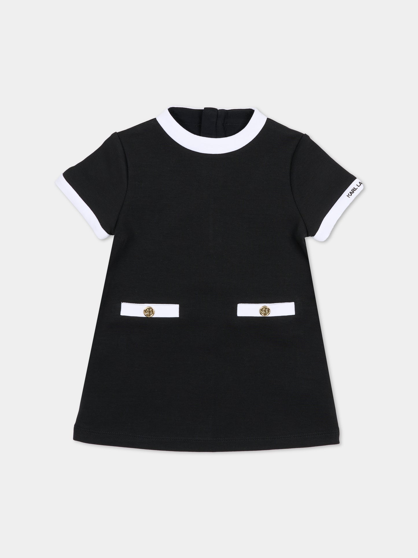 Vestito nero per neonata con logo,Karl Lagerfeld Kids,Z31062 09B