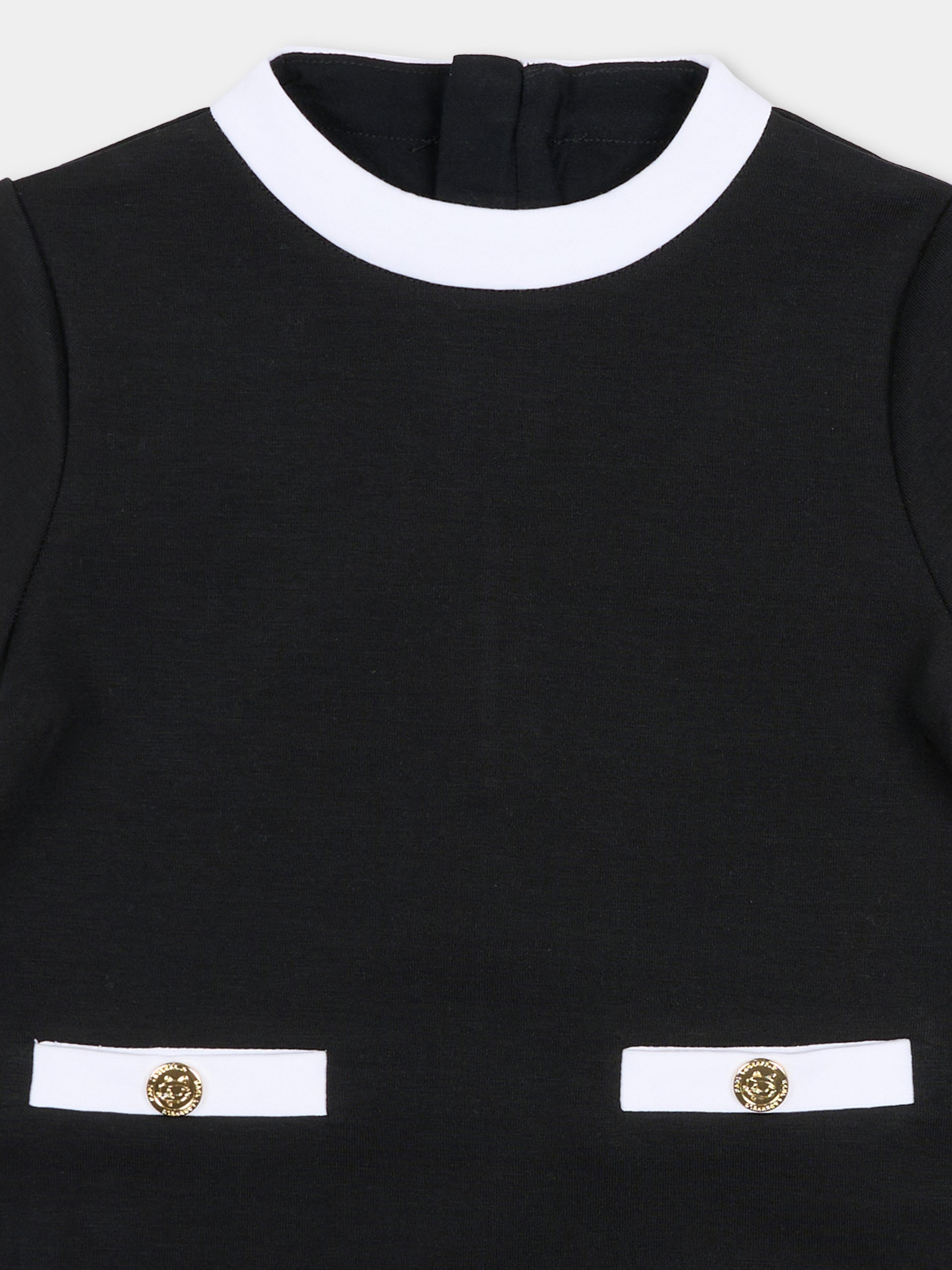 Vestito nero per neonata con logo,Karl Lagerfeld Kids,Z31062 09B