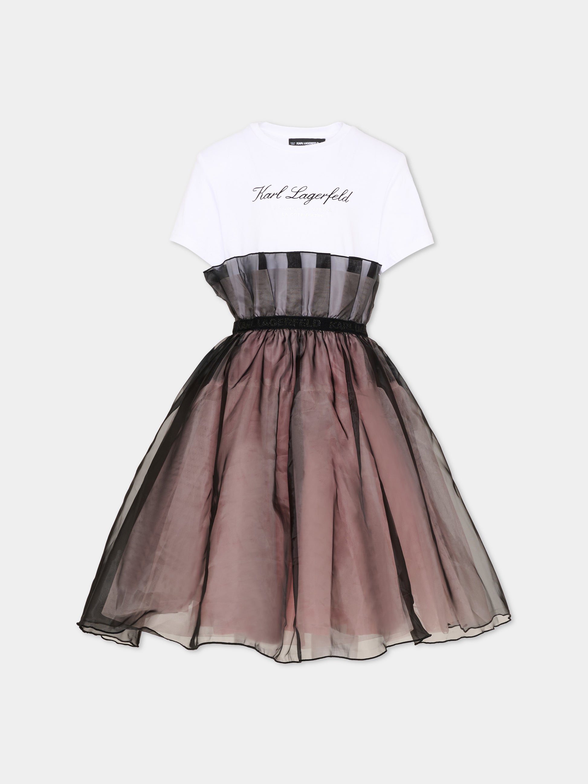 Abito multicolor per bambina con logo,Karl Lagerfeld Kids,Z31140 N54