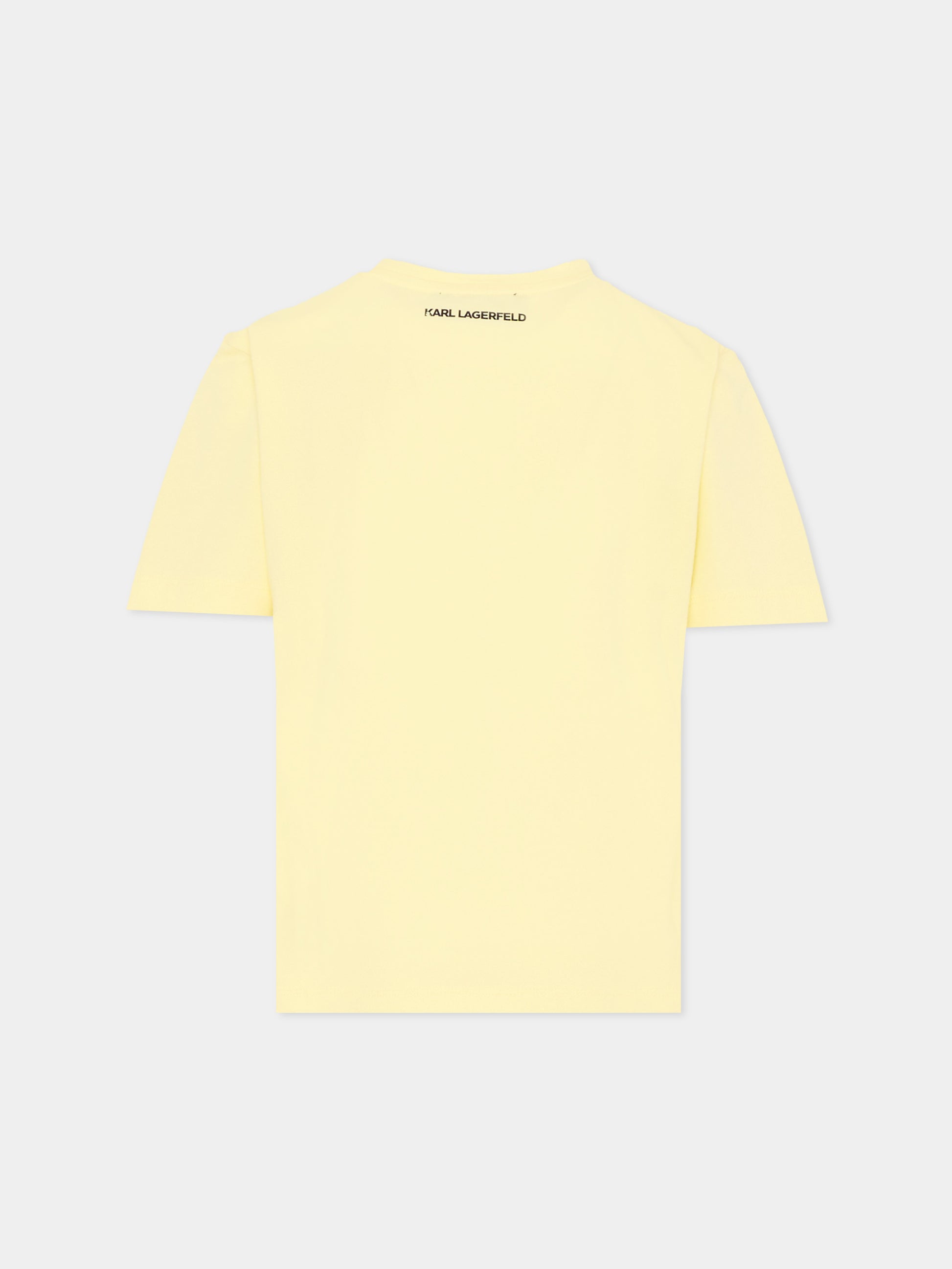 T-shirt gialla per bambina con Choupette,Karl Lagerfeld Kids,Z31162 556