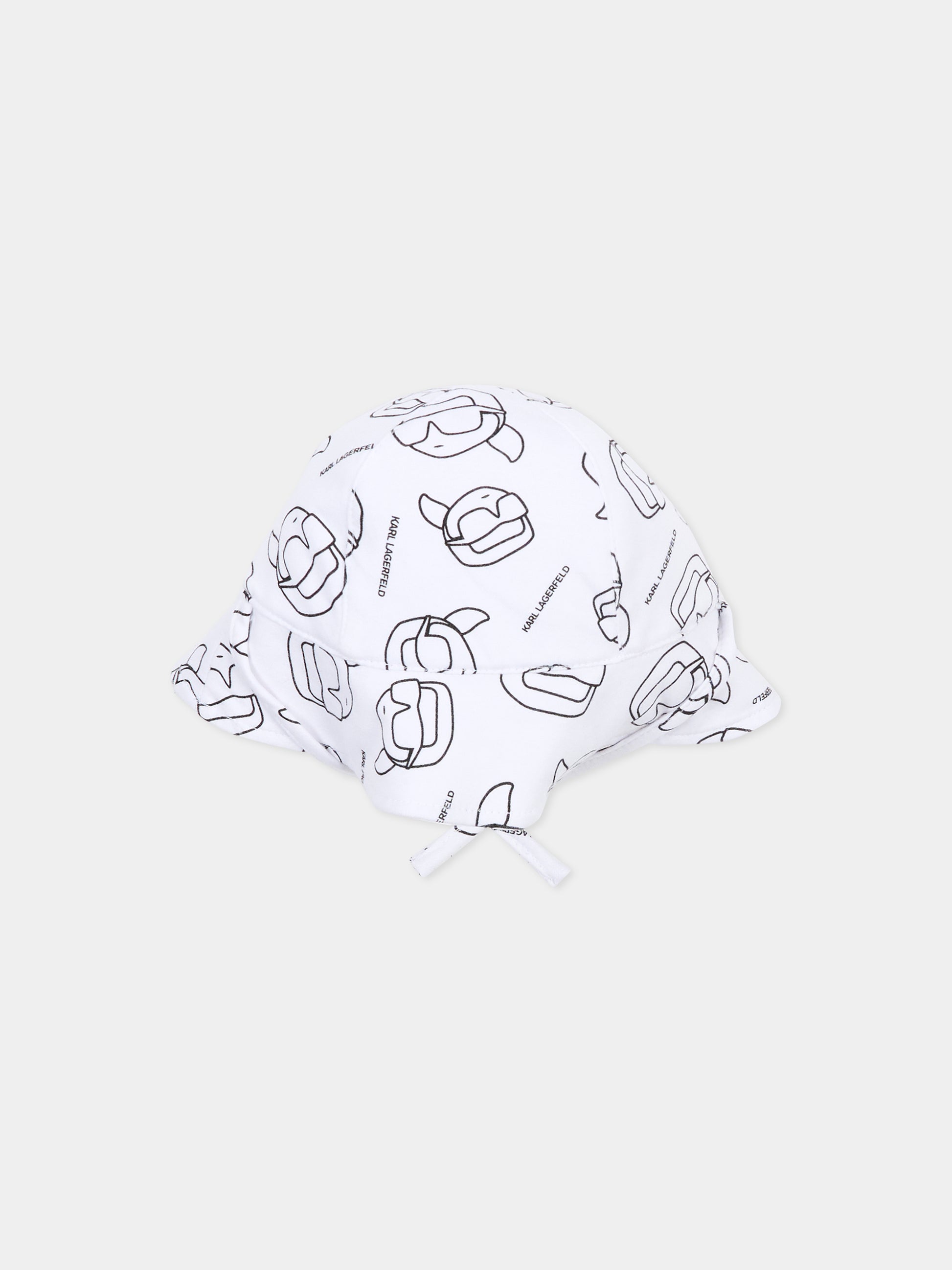 Cloche reversibile bianca per neonato con Karl Lagerfeld,Karl Lagerfeld Kids,Z31188 10P