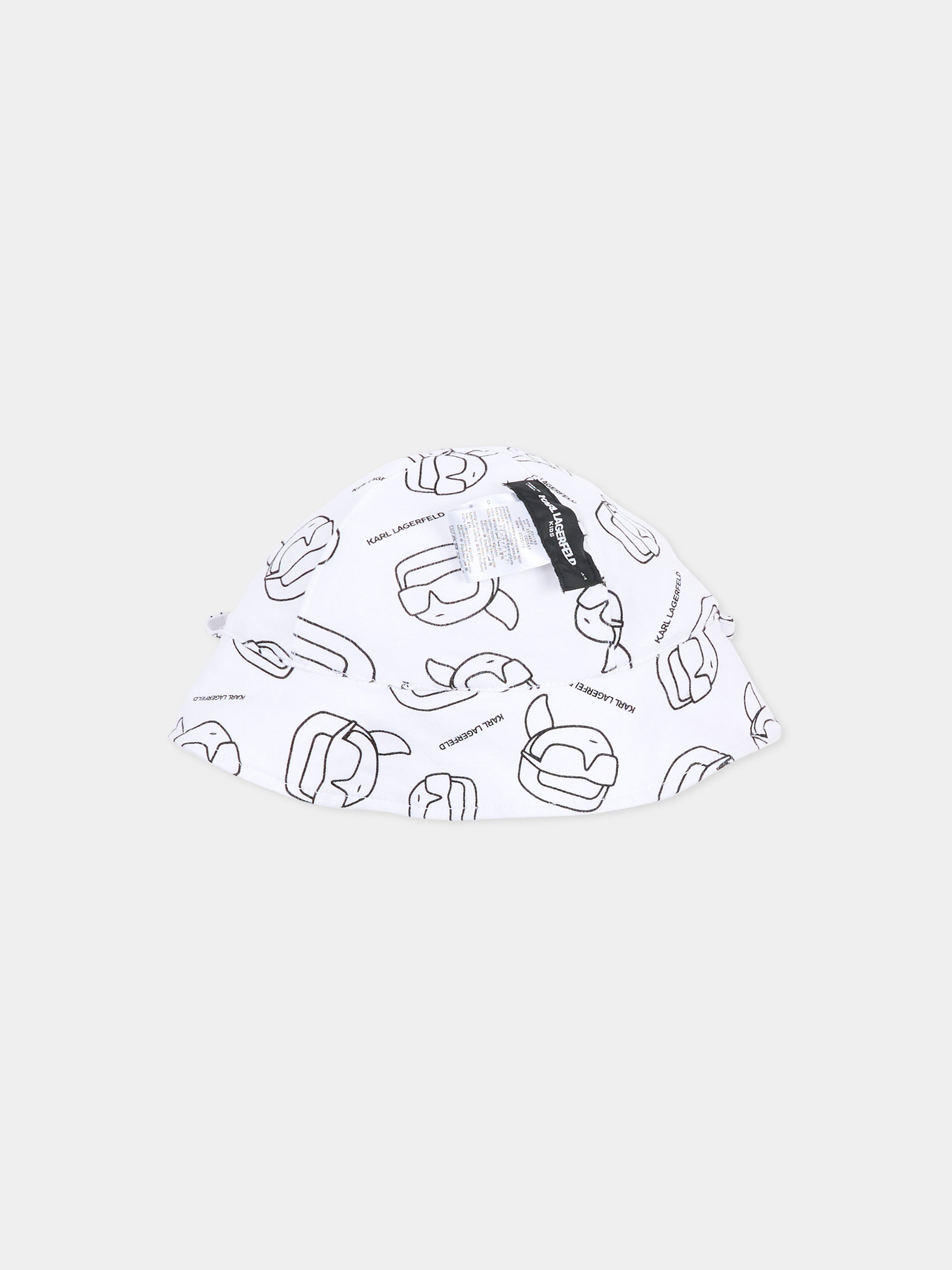 Cloche reversibile bianca per neonato con Karl Lagerfeld,Karl Lagerfeld Kids,Z31188 10P