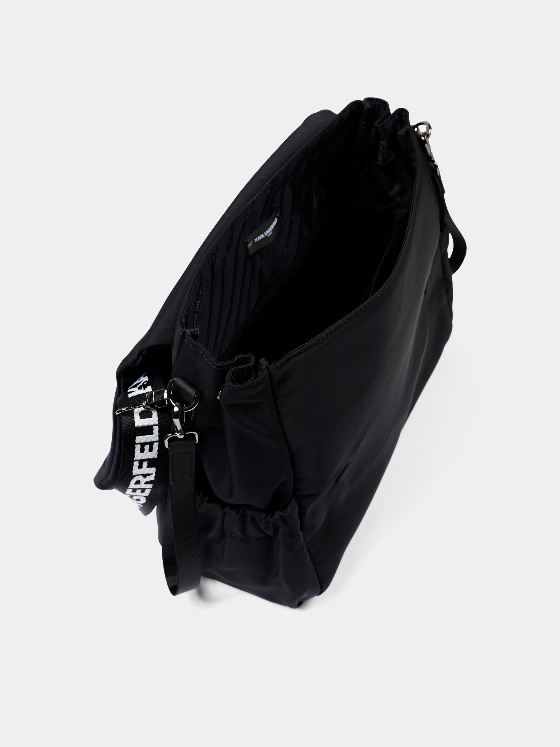 Borsa mamma nera per neonati con logo,Karl Lagerfeld Kids,Z31193 09B