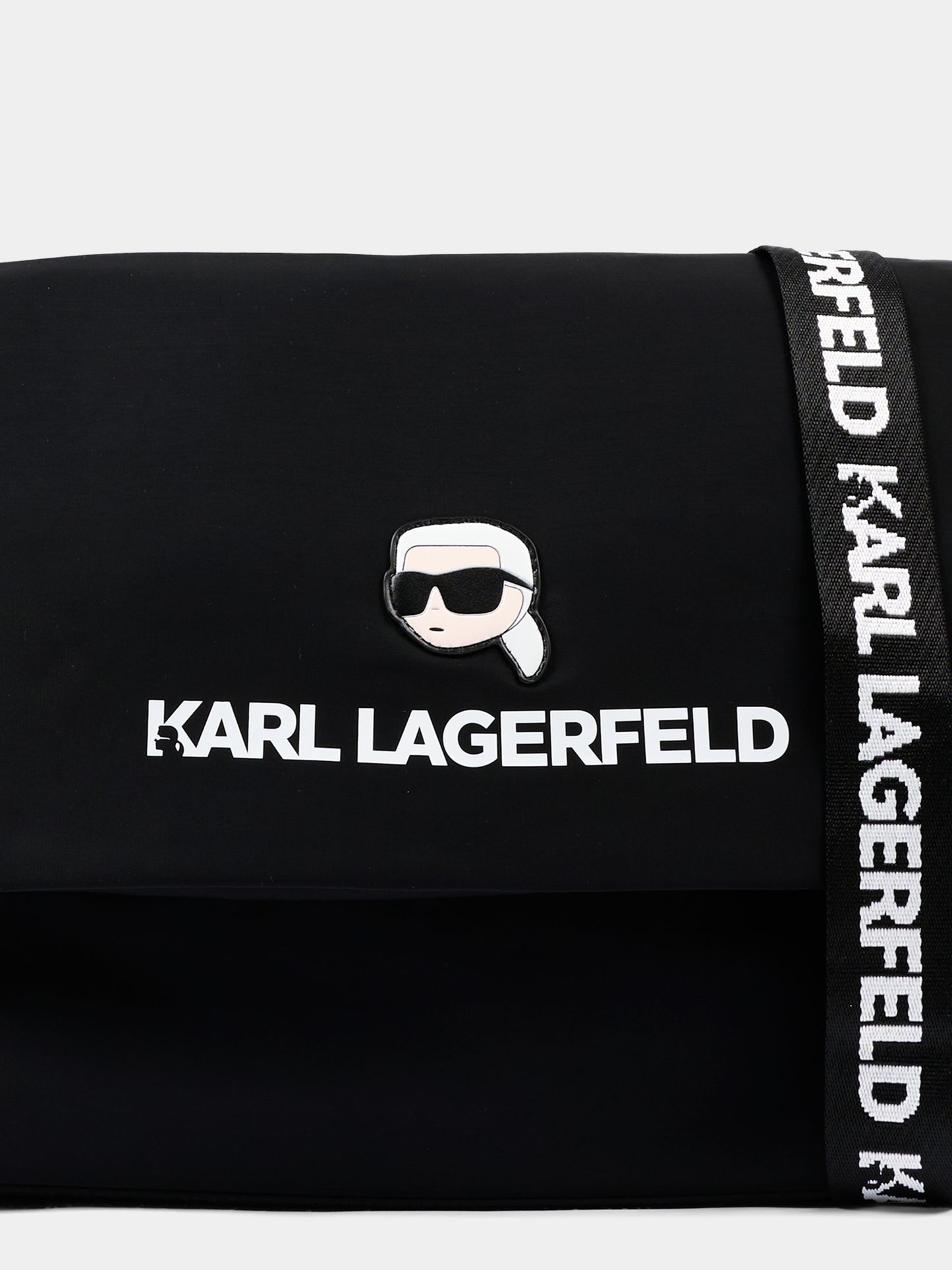 Borsa mamma nera per neonati con logo,Karl Lagerfeld Kids,Z31193 09B