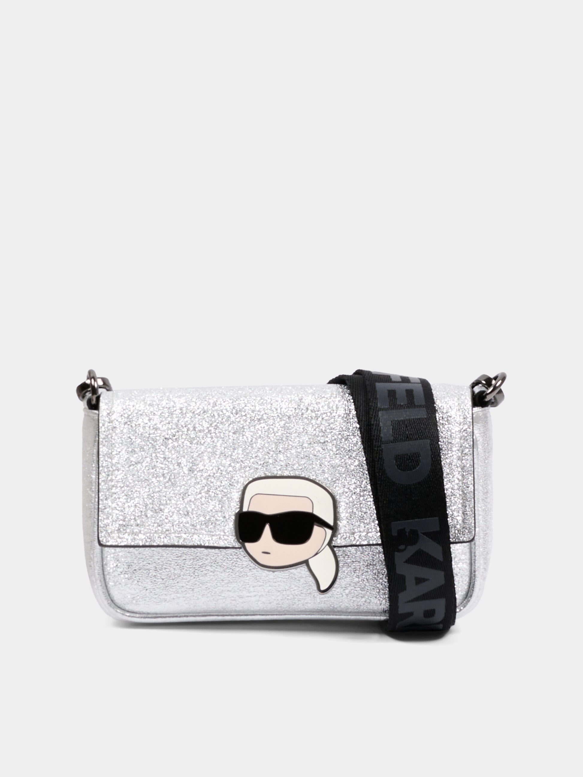 Borsa argento per bambina con Ikonik Karl,Karl Lagerfeld Kids,Z31218 016