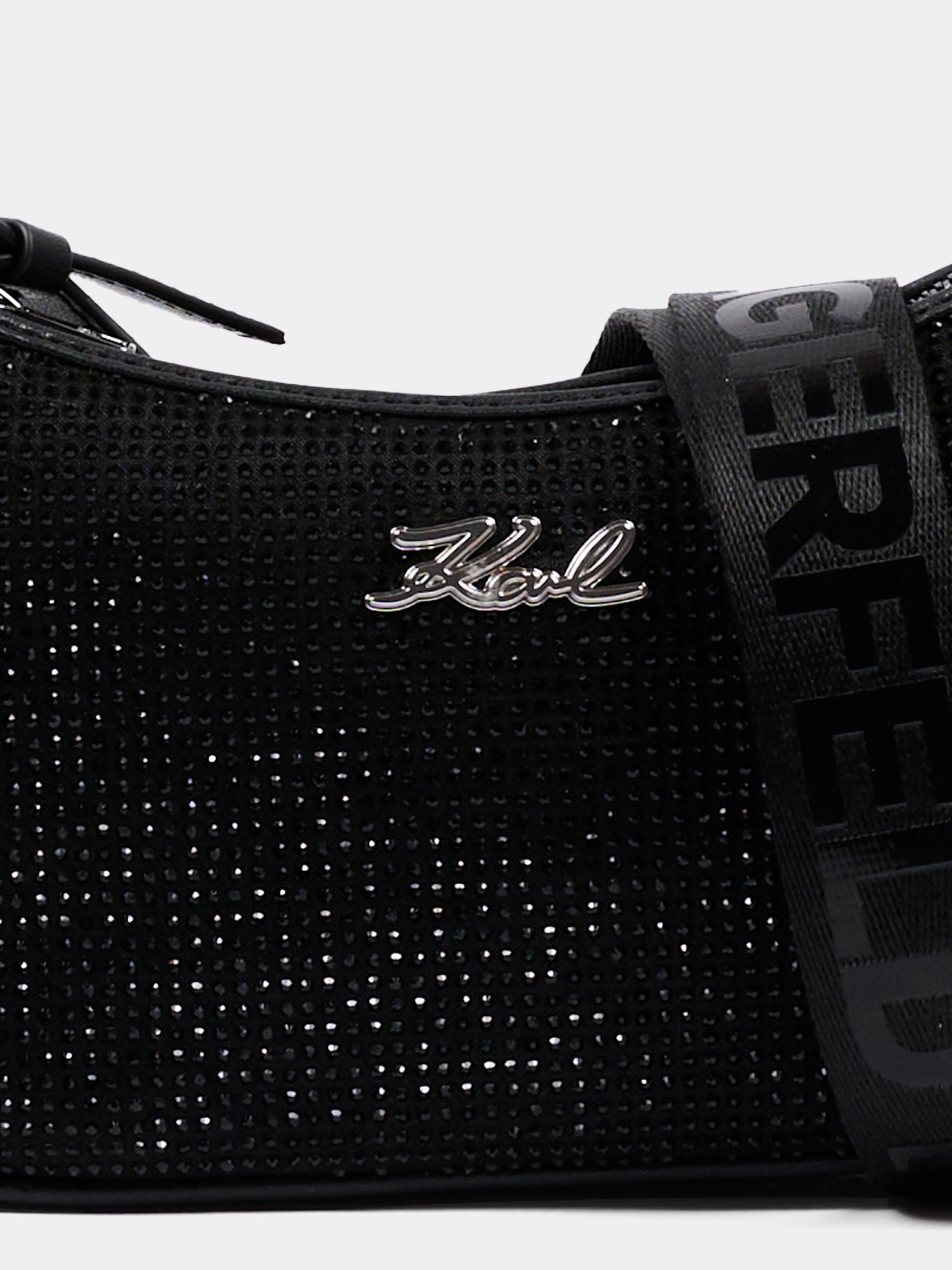 Borsa nera per bambina con strass,Karl Lagerfeld Kids,Z31240 09B