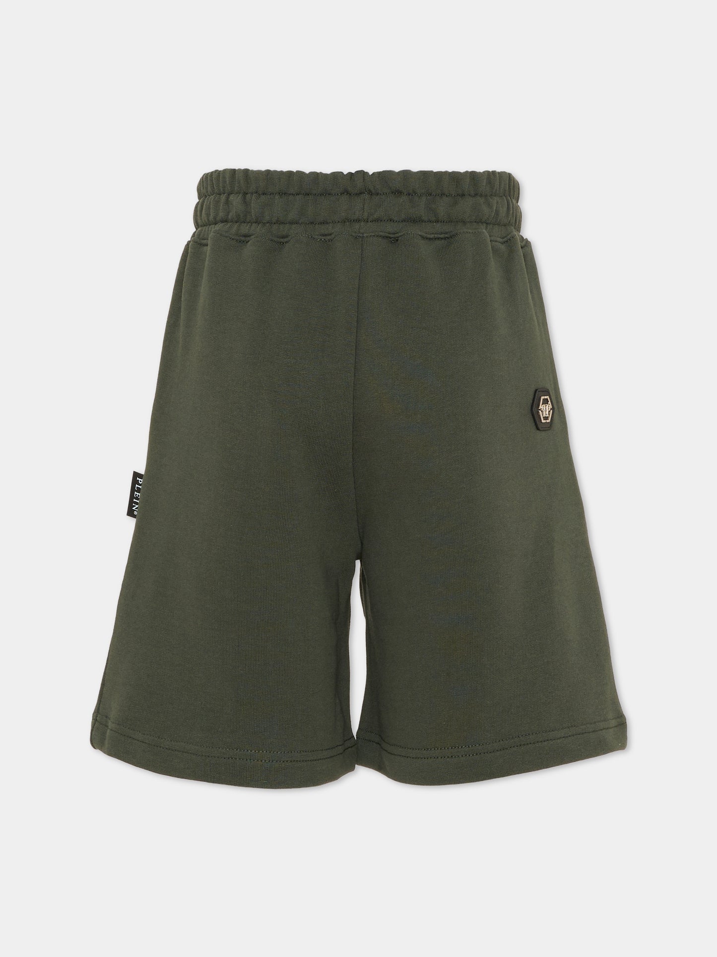 Shorts verdi per bambino con orsetto,Philipp Plein Junior,S6PHJBBE066 082