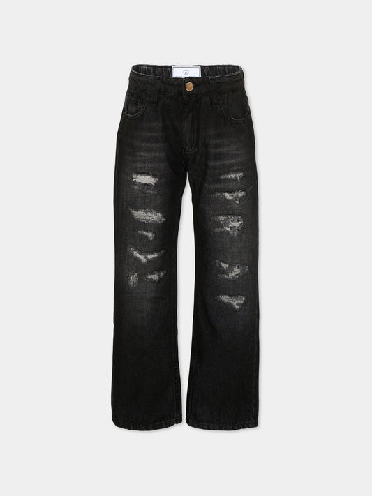 Jeans nero per bambino con logo,Philipp Plein Junior,S6PHJBDP018 127