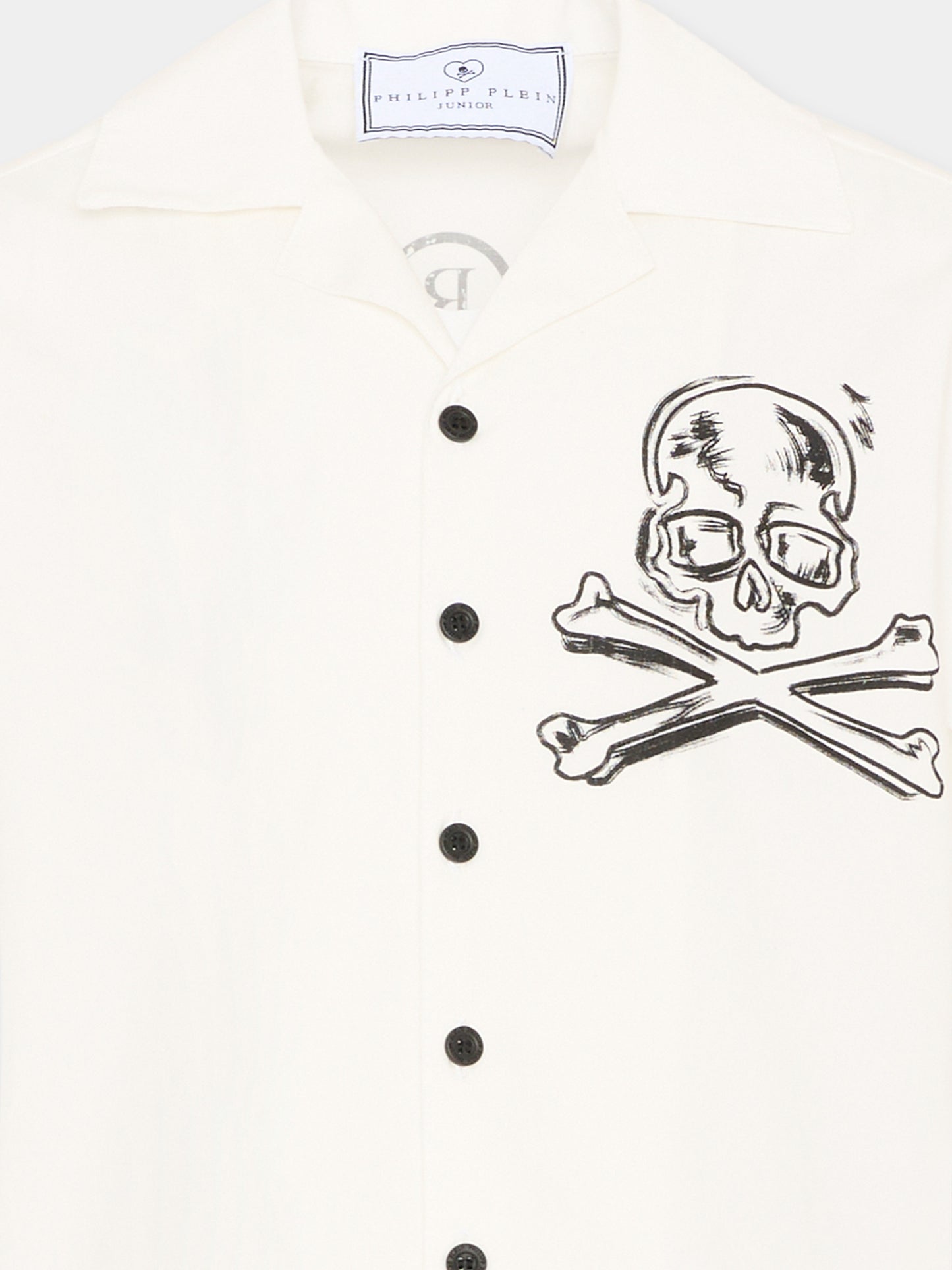 Camicia bianca per bambino con teschio,Philipp Plein Junior,S6PHJBSI253 002