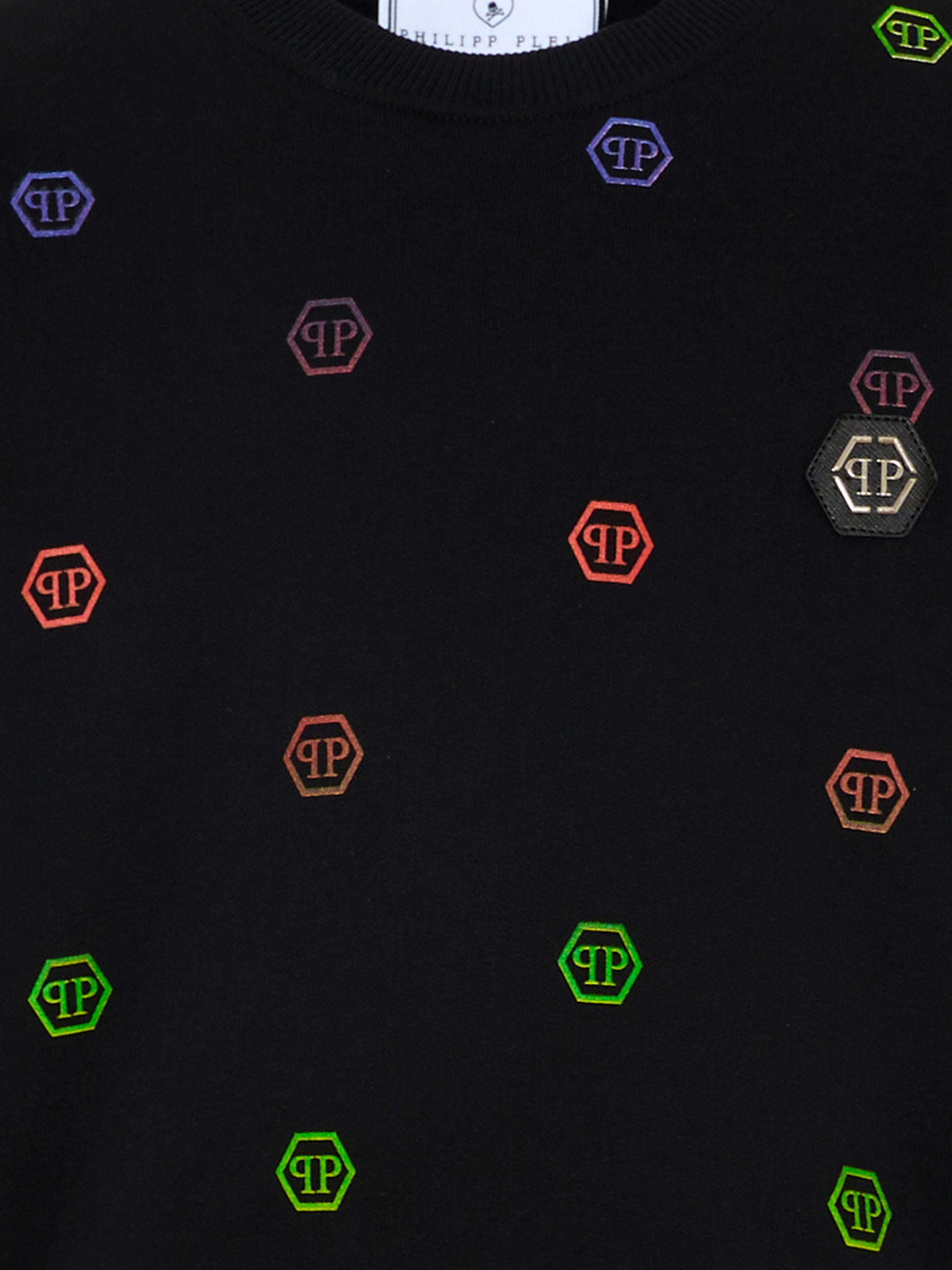 Felpa nera per bambino con monogram,Philipp Plein Junior,S6PHJBSW009 110