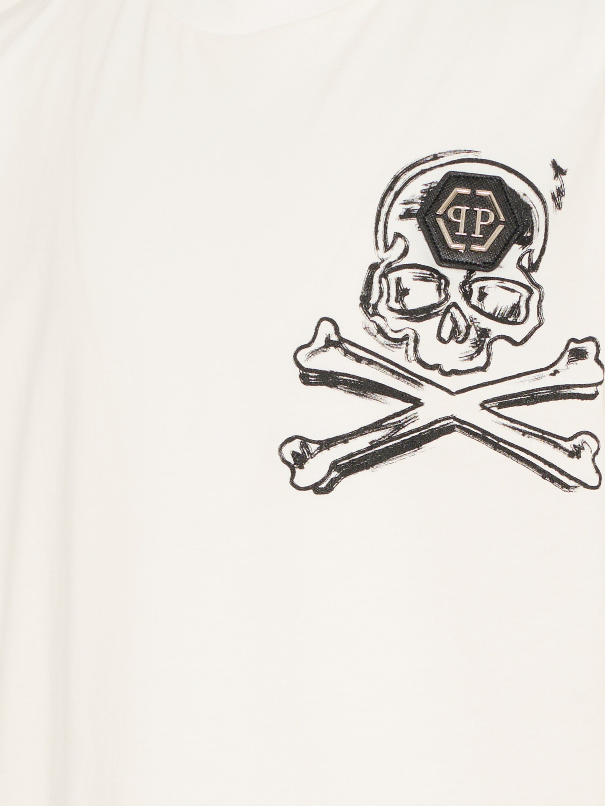 T-shirt avorio per bambino con teschio,Philipp Plein Junior,S6PHJBTH045 002