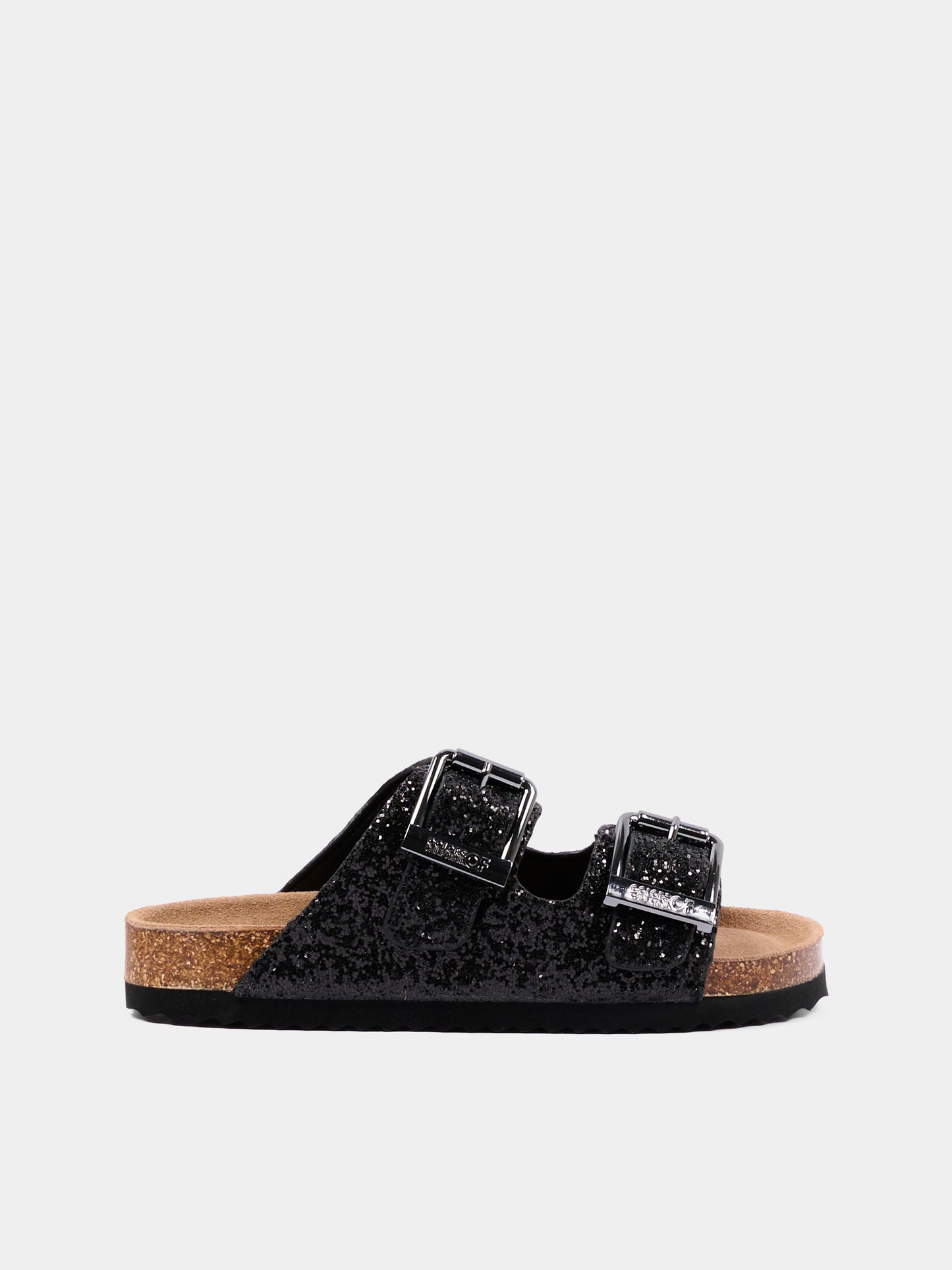 Sandali neri glitterati per bambina,Colors Of California,HC 2415N BLA