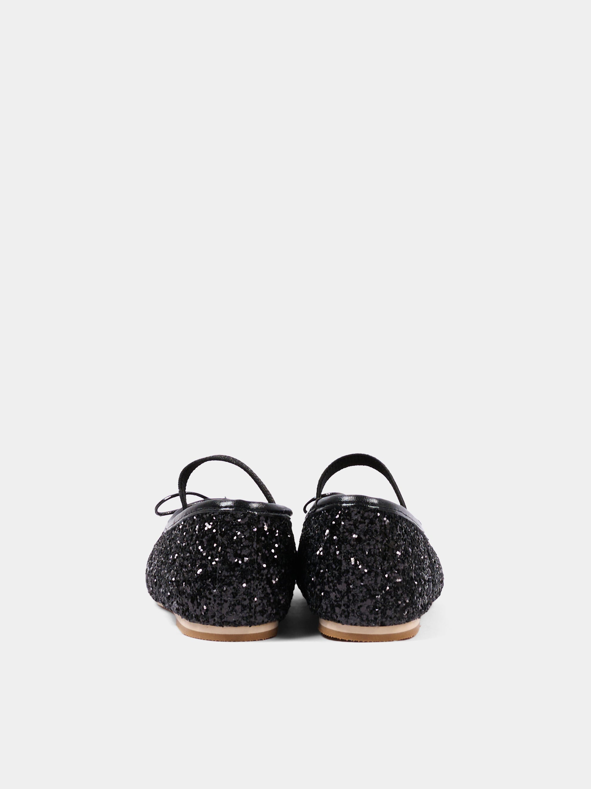 Ballerine nere glitterate per bambina,Colors Of California,HC YUCCAK01 BLA